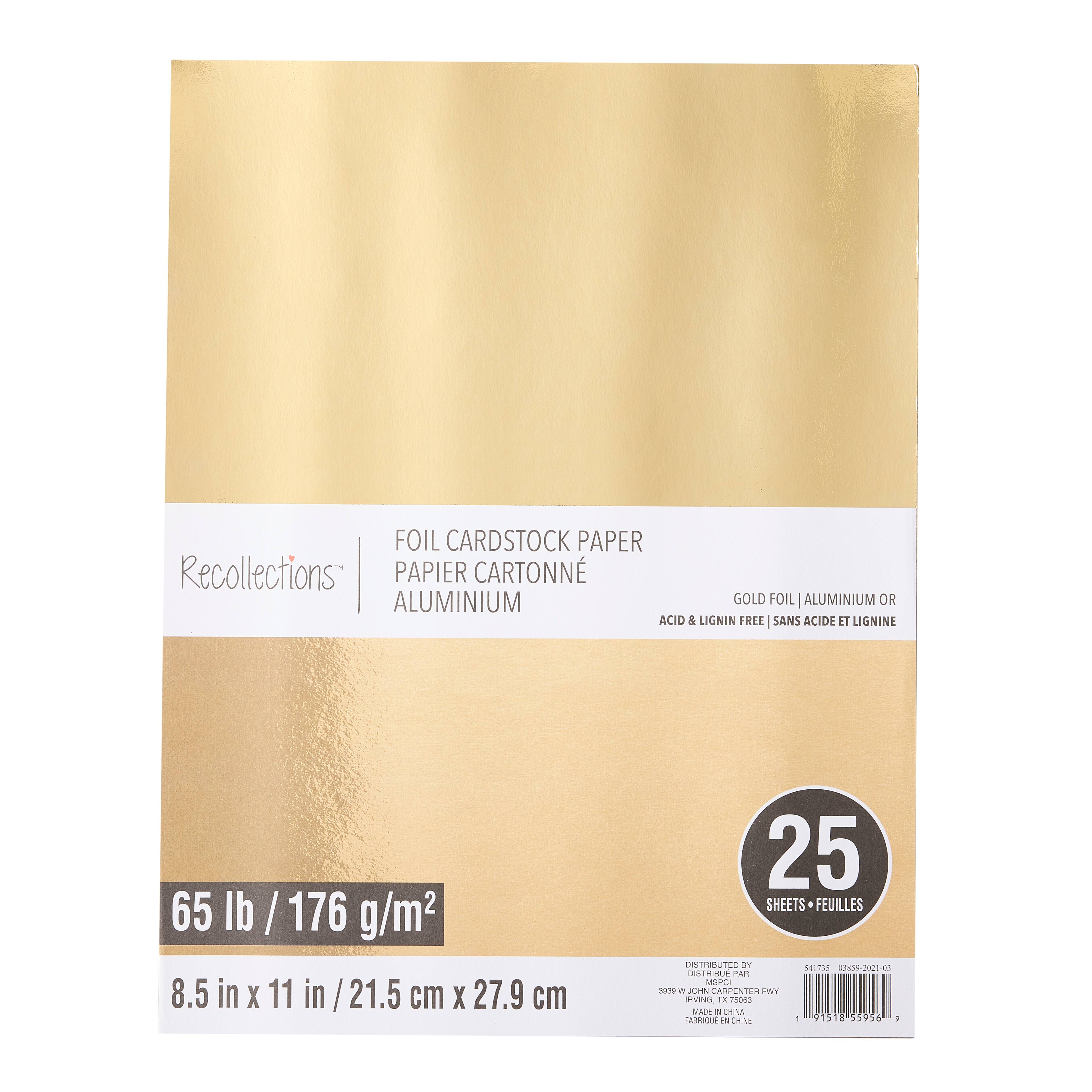 12 Packs: 25 ct. (300 total) Gold Foil 8.5&#x22; x 11&#x22; Cardstock Paper by Recollections&#x2122;