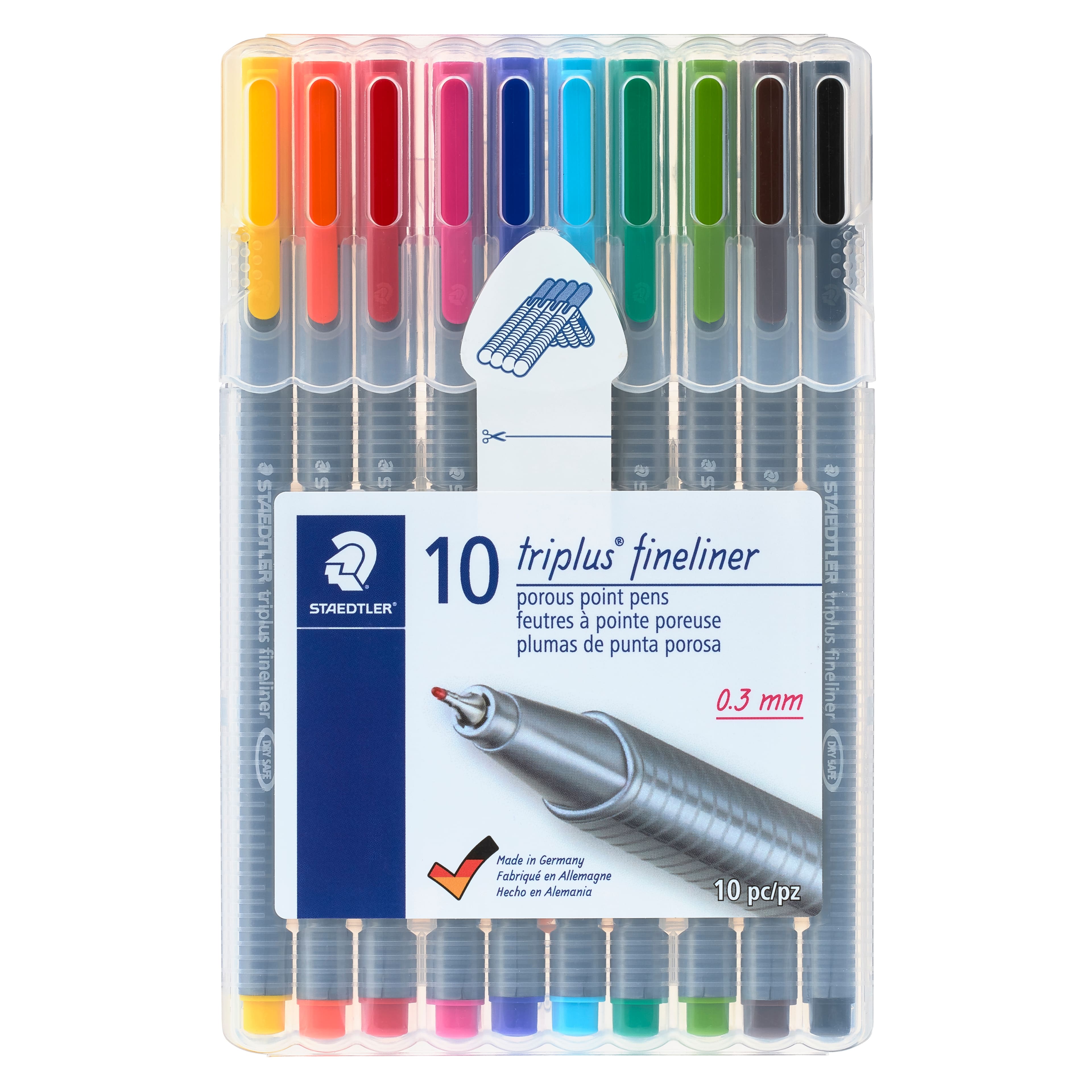 Staedtler Triplus Rollerball Stick Pen 0.4 mm Tip Assorted Colors Pack of  10 New