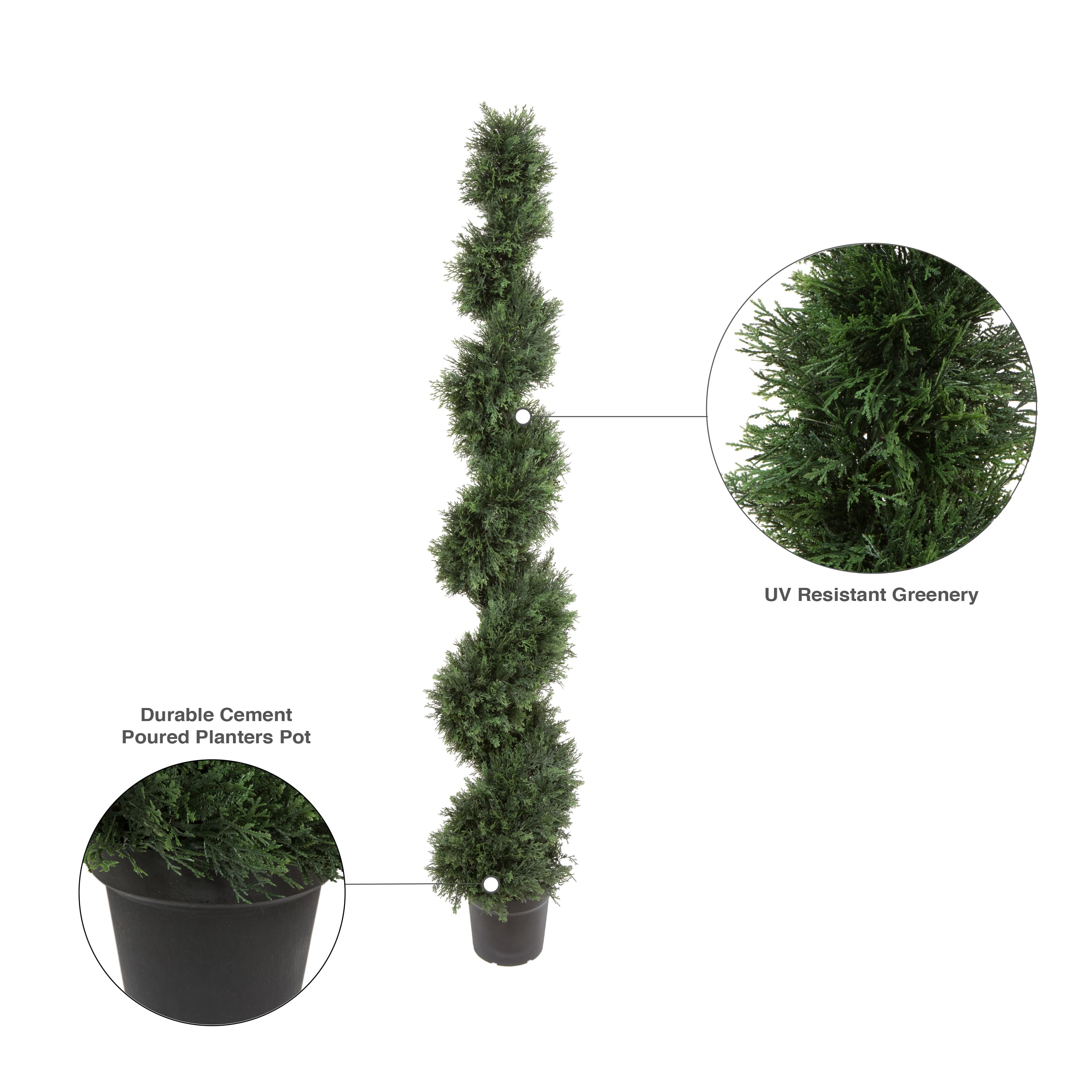 6ft. Potted Green Cedar Spiral Tree