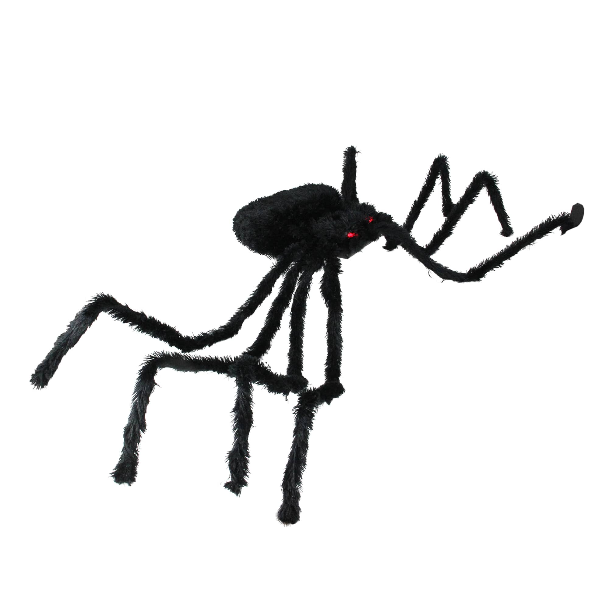 44&#x22; Lighted Black Spider with Red Eyes Halloween Decoration