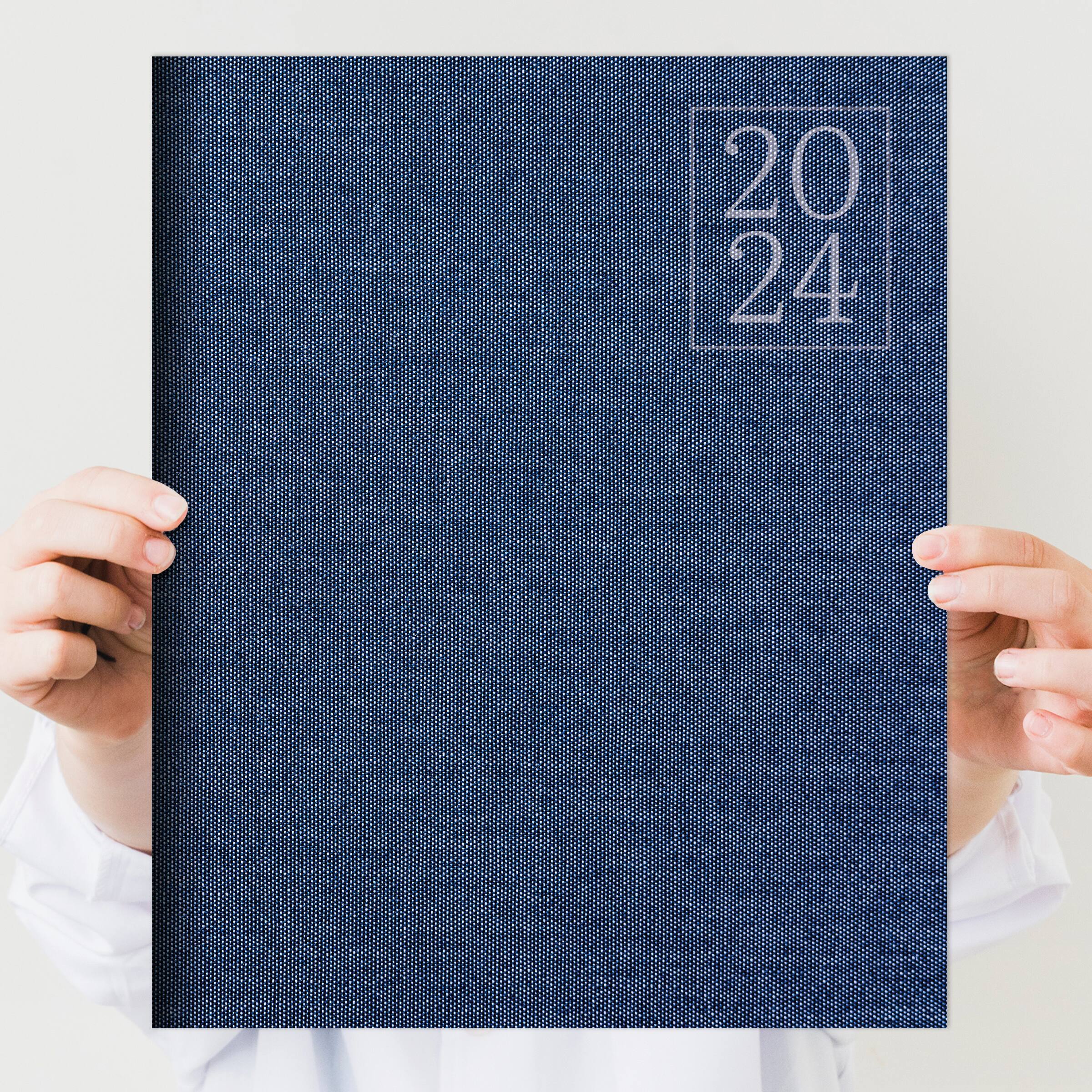 2024 Denim Large Monthly Planner