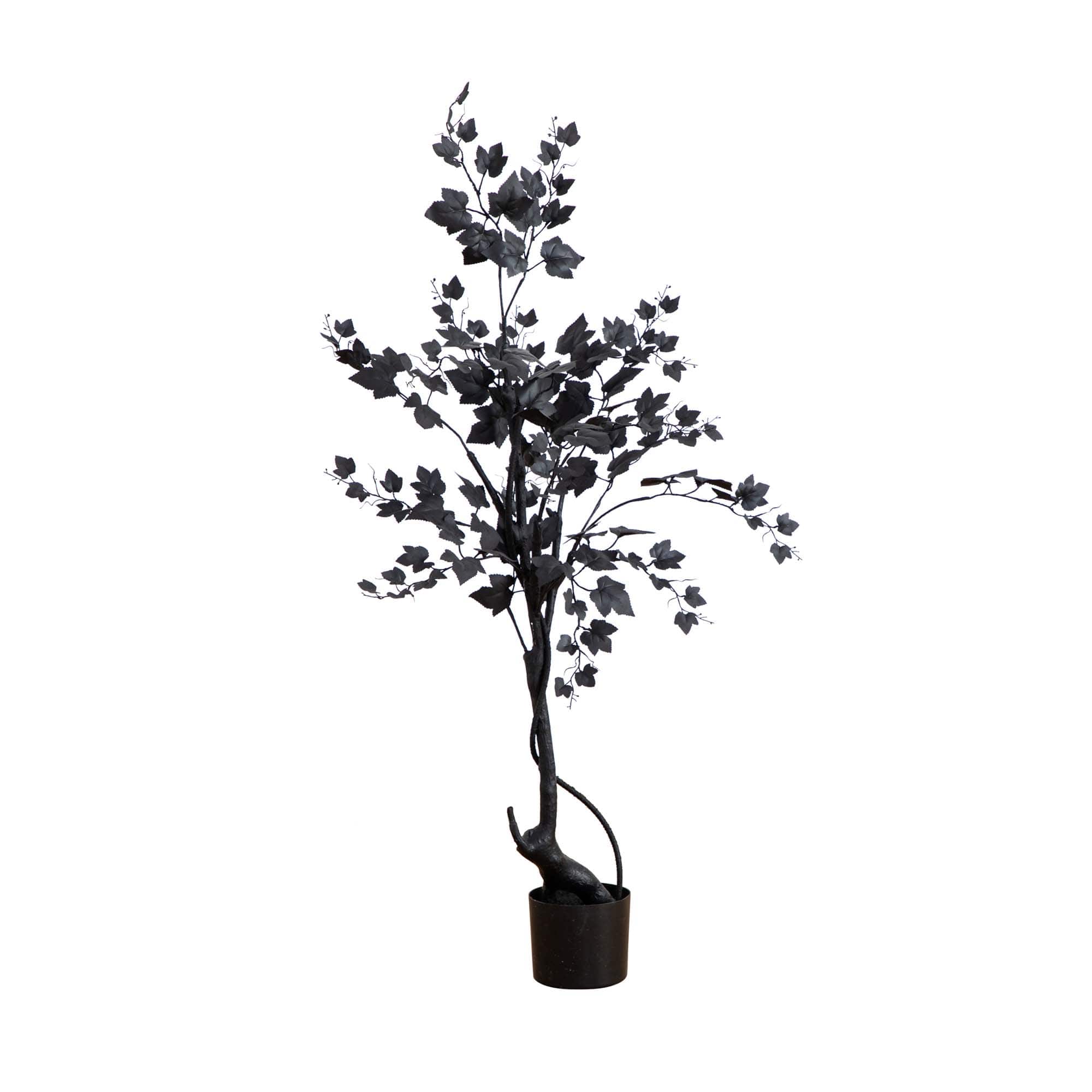 4ft. Halloween Black Maple Artificial Potted Tree