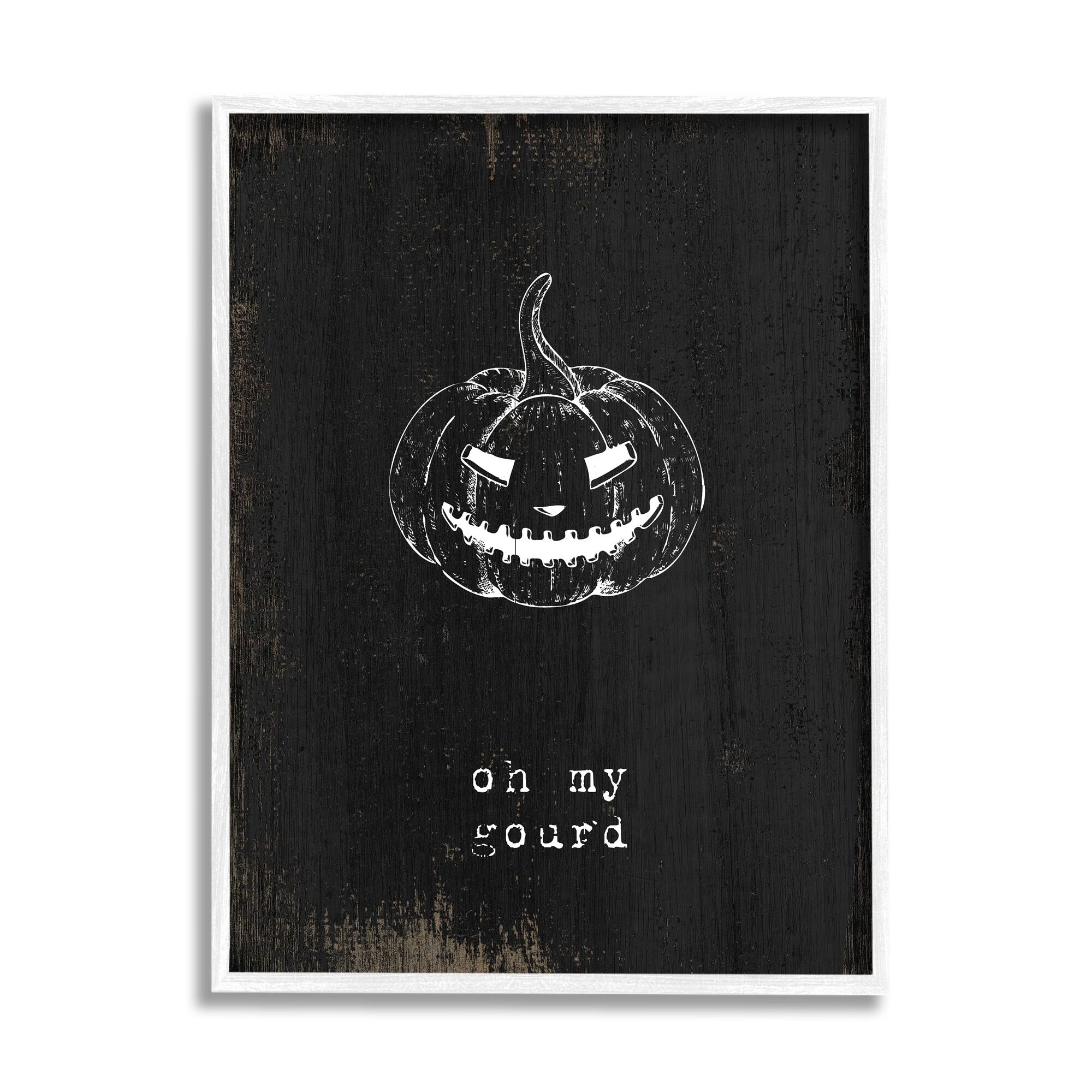 Stupell Industries Oh My Gourd Jack-o-Lantern Framed Giclee Art