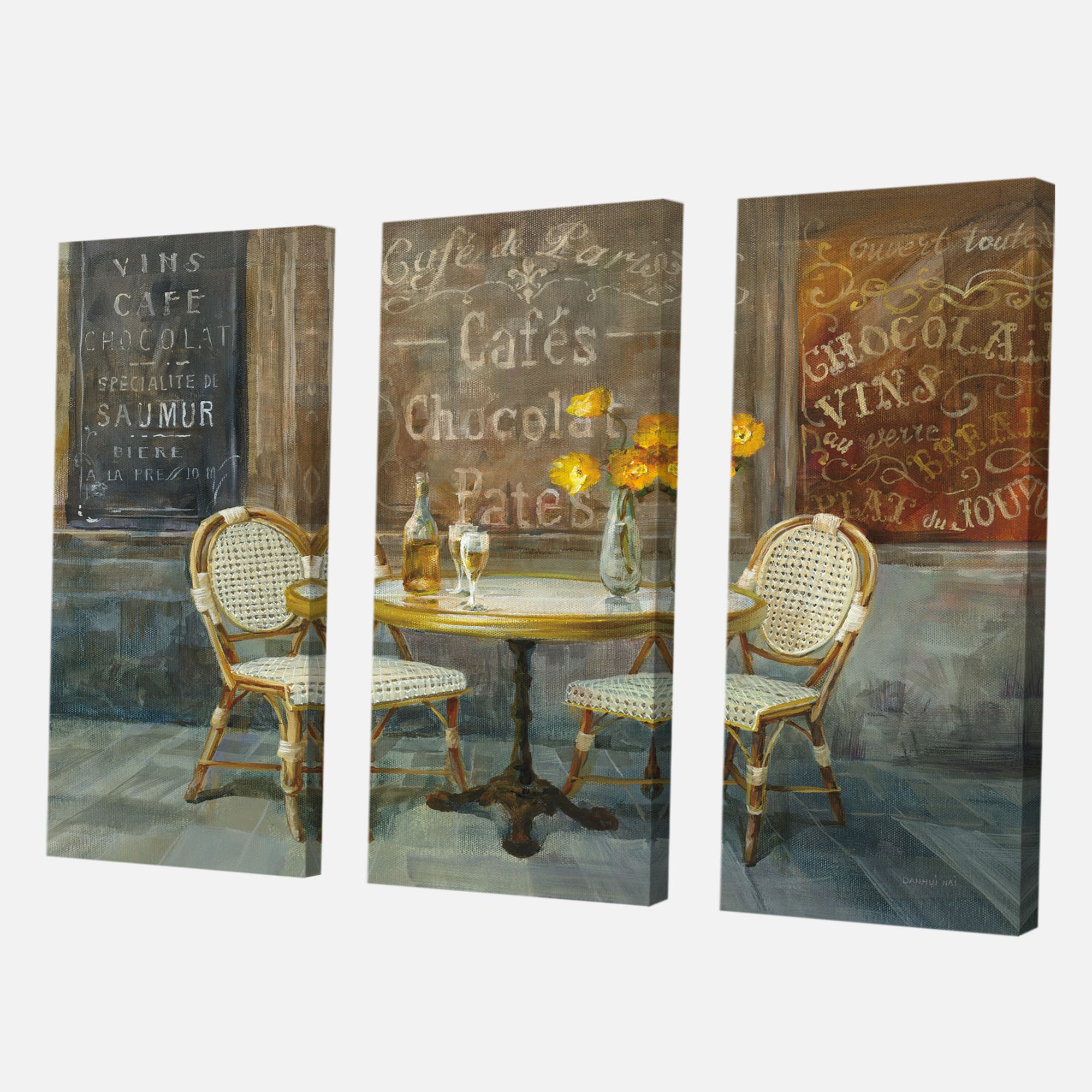 Designart - French Cafe - Traditional Canvas Artwork