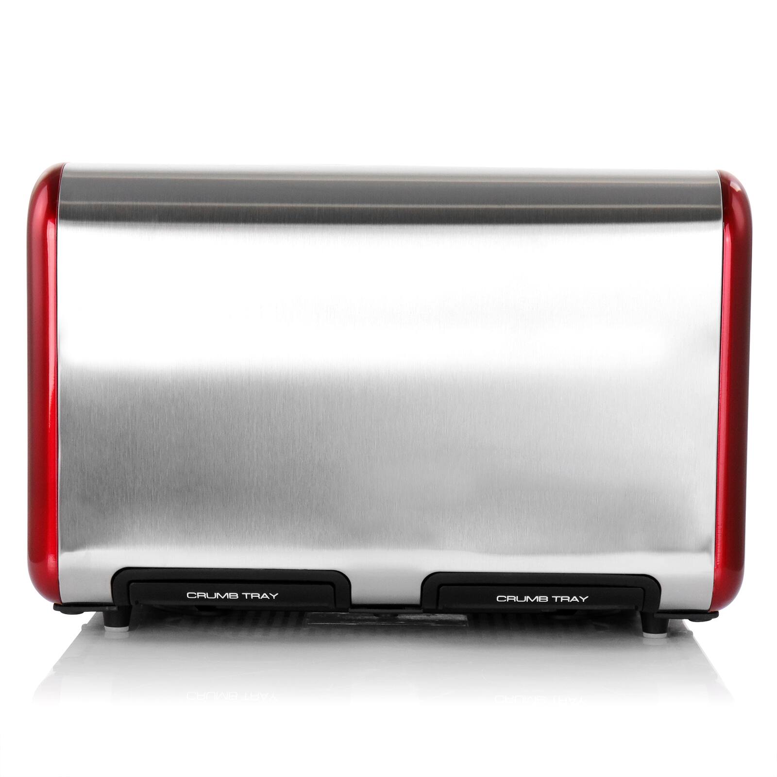 MegaChef Red 4 Slice Toaster in Stainless Steel