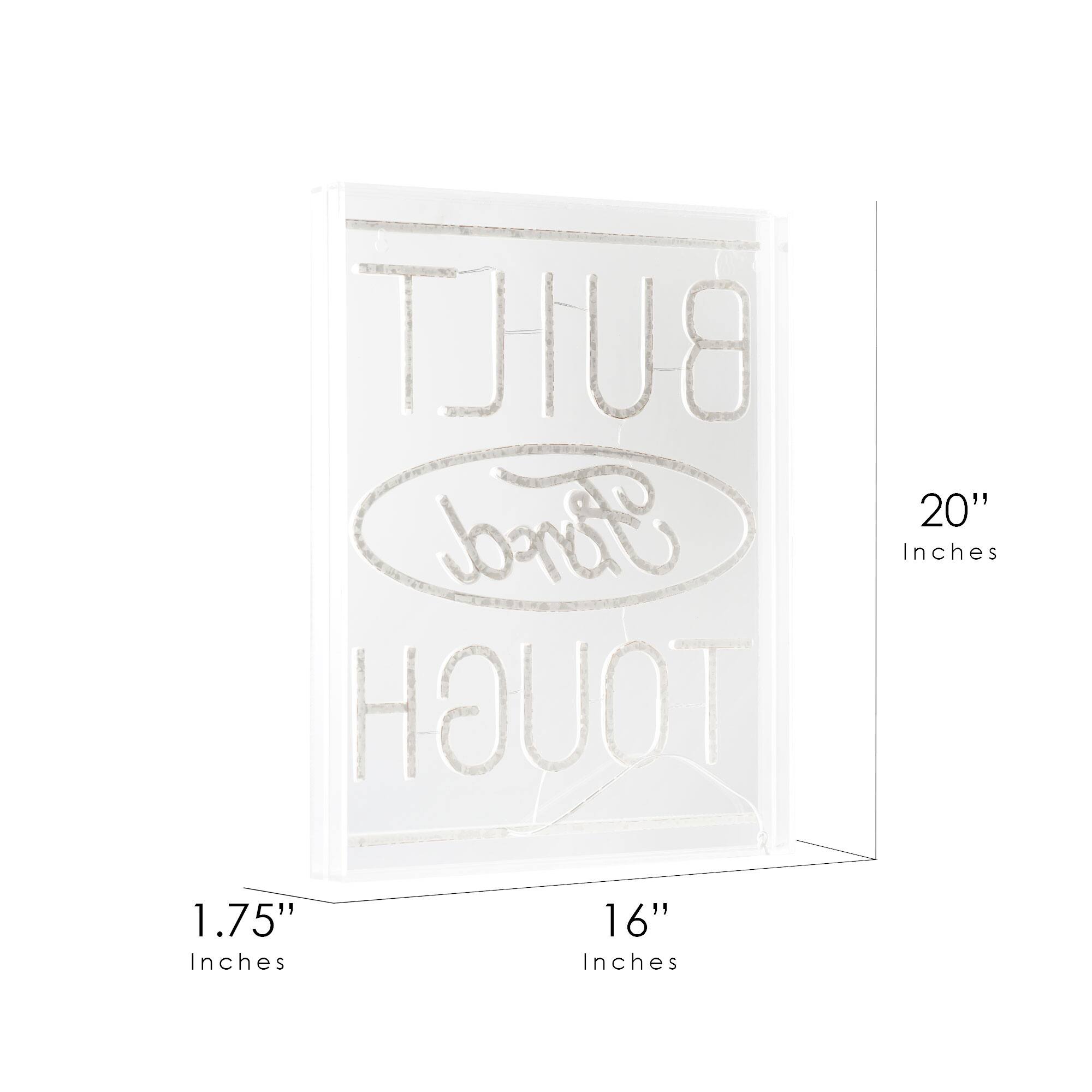 American Art D&#xE9;cor&#x2122; 20&#x22; Licensed Ford Built Tough Acrylic LED Wall D&#xE9;cor Sign
