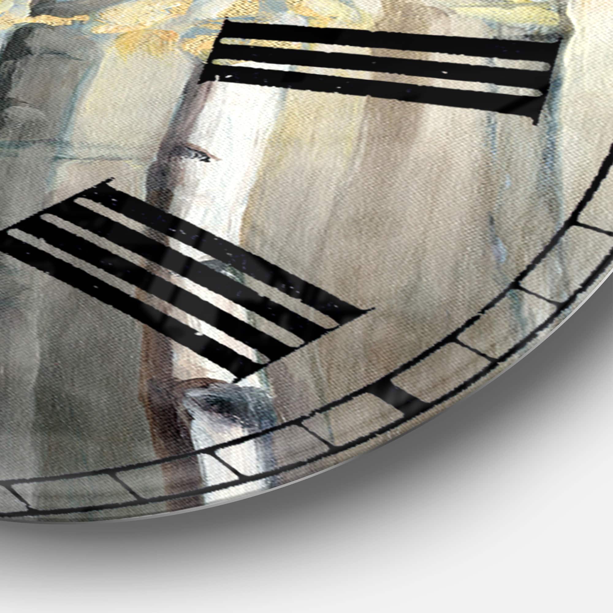 Designart &#x27;Golden Birch Forest Iii Traditional Wall Clock