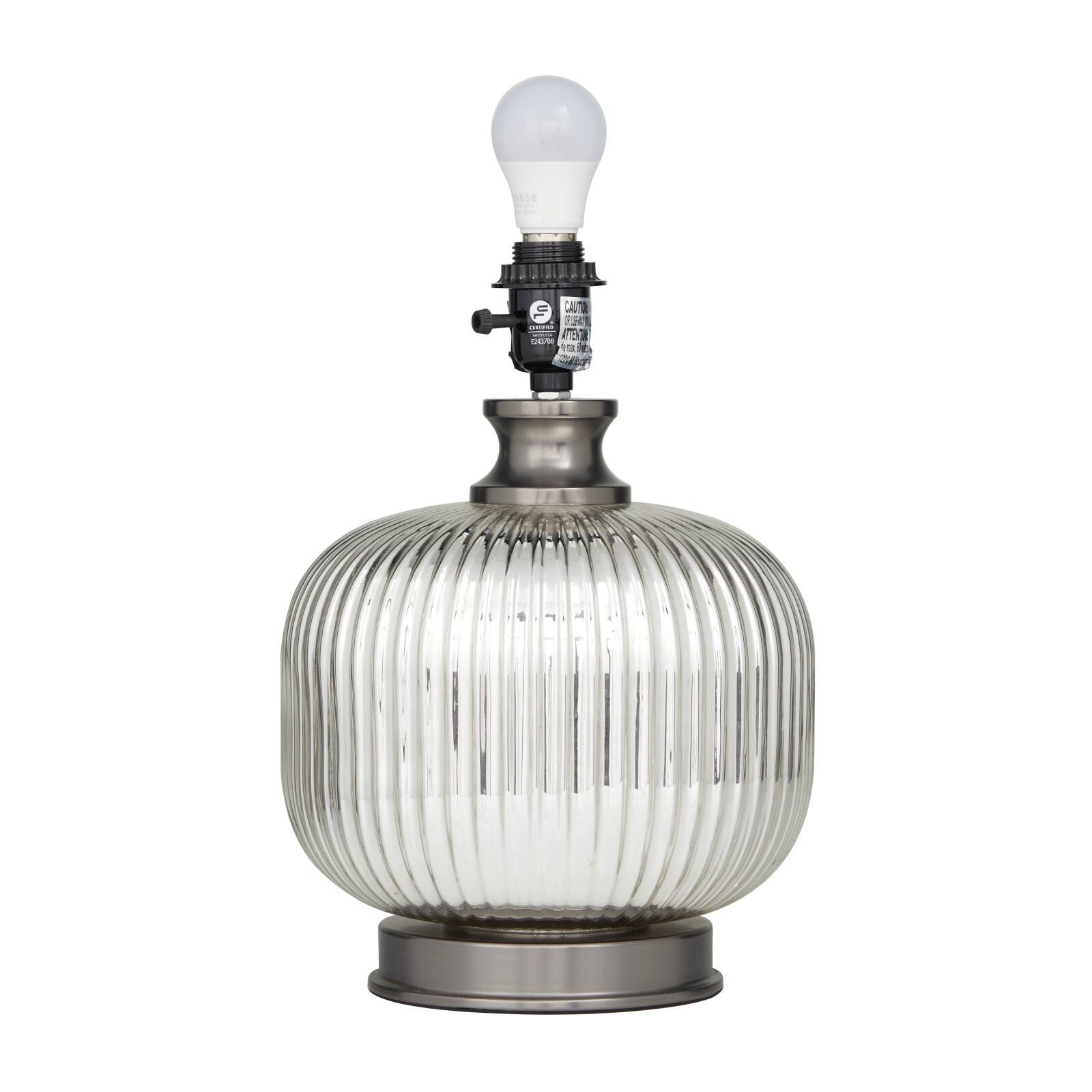 Grey Glass Modern Accent Lamp, 15" x 15" x 21"