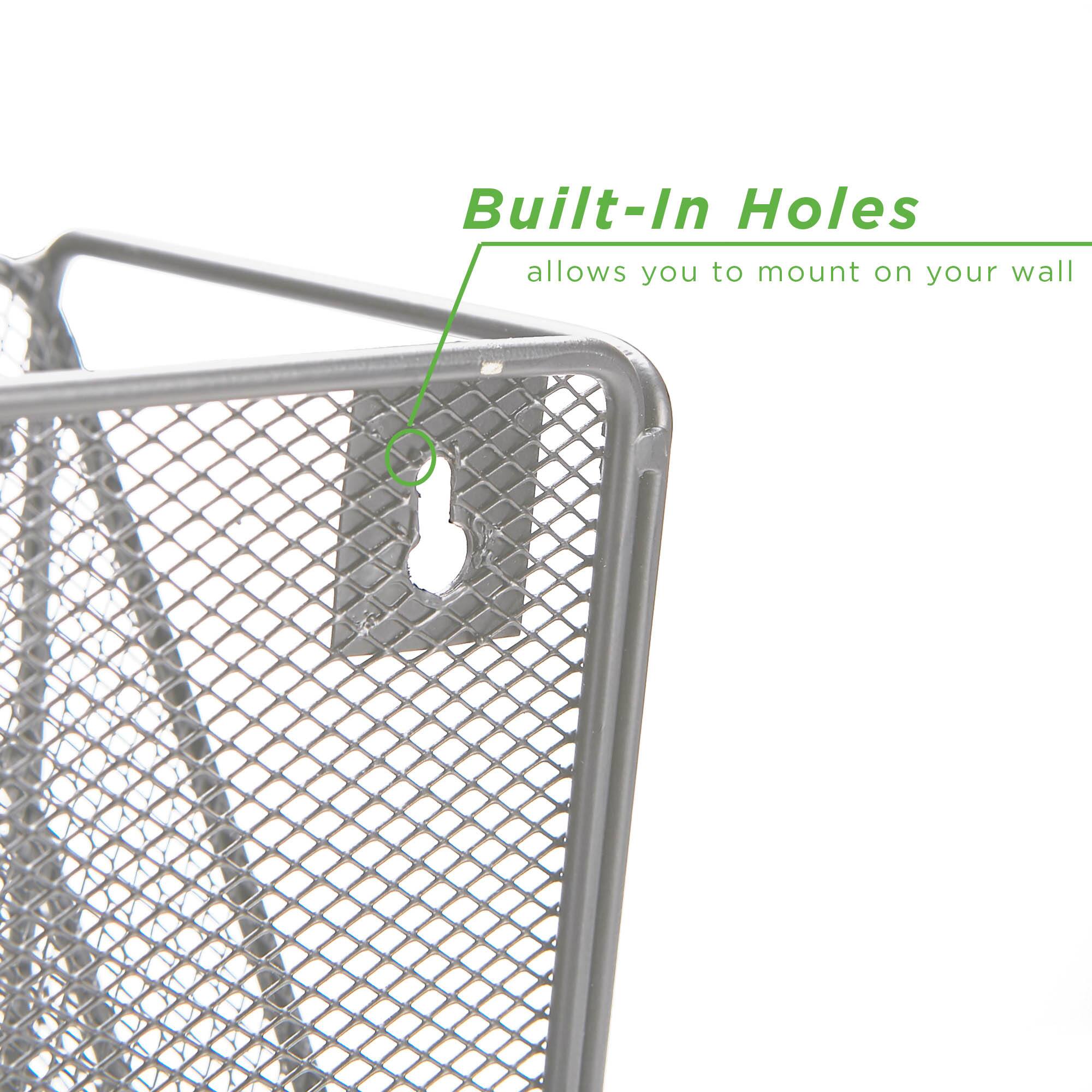 Mind Reader 6 Compartment Vertical Hanging Wall File & Chart Organizer