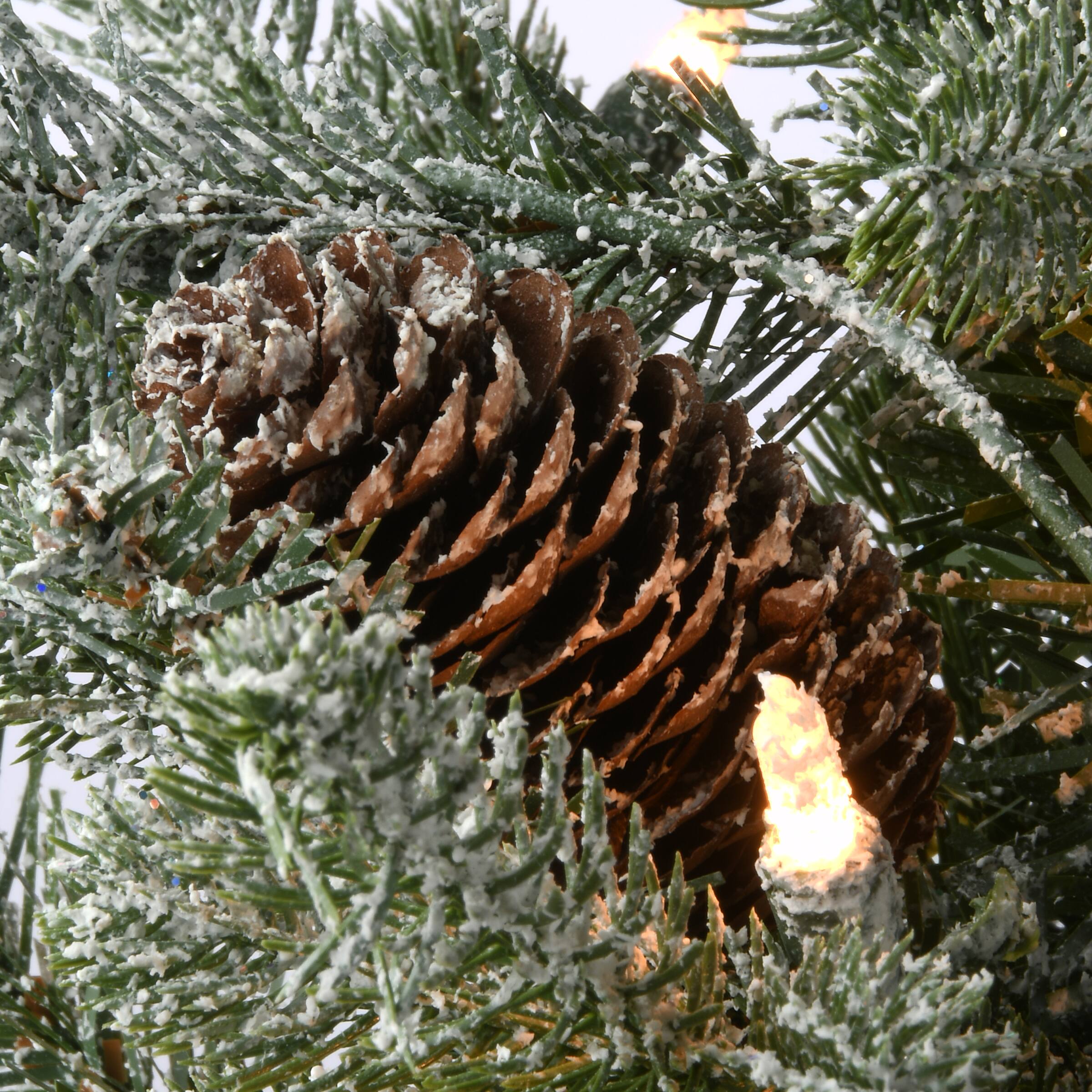 4ft. Pre-Lit Snowy Morgan Spruce Entrance Artificial Christmas Tree, Clear Lights