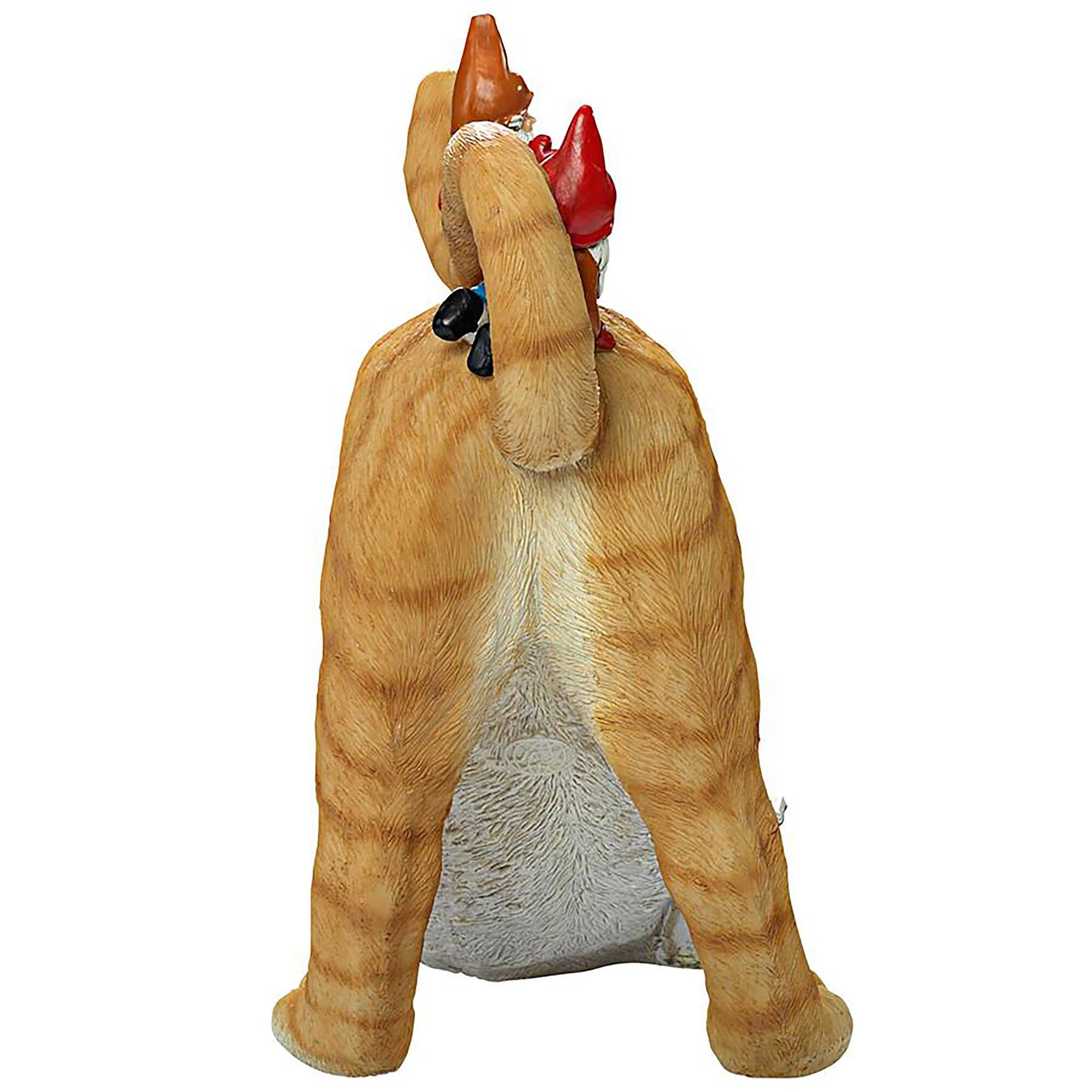 Design Toscano 14.5&#x22; Catatonic Gnome Feline Frenzy Statue