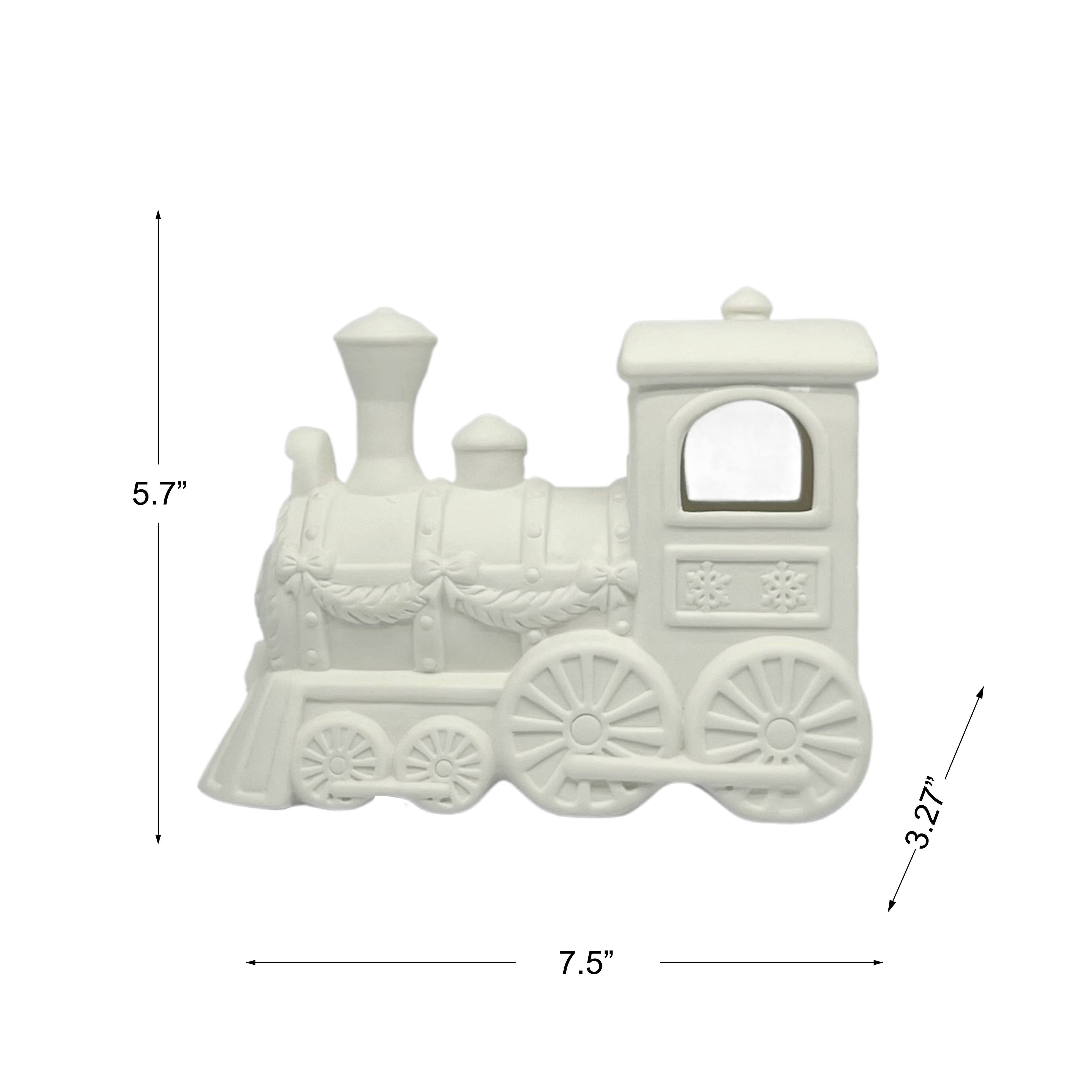 7.5&#x22; LED DIY Ceramic Train D&#xE9;cor by Make Market&#xAE;