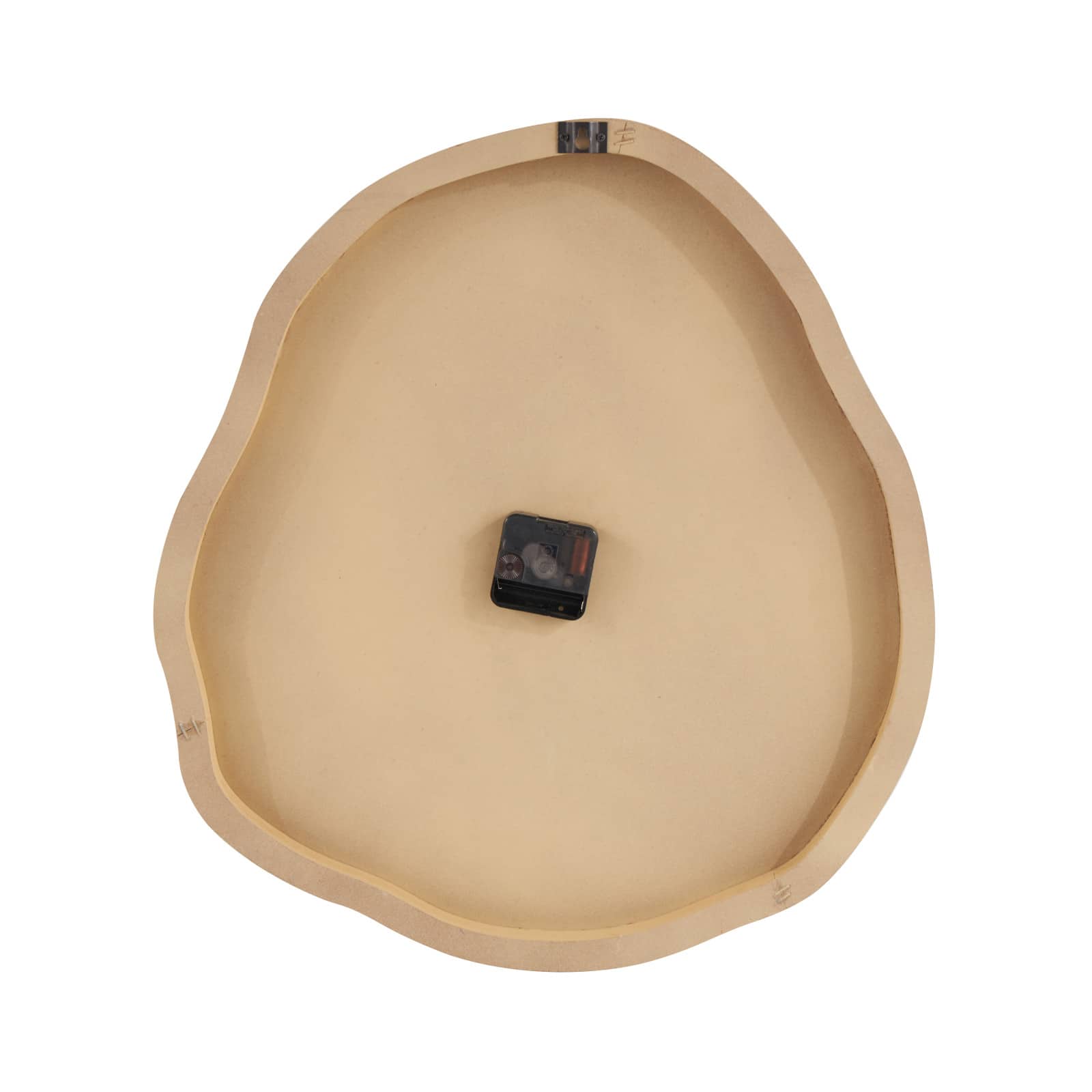 19" x 20" Brown Wood Wavy Decorative Wall Clock with Black Accents