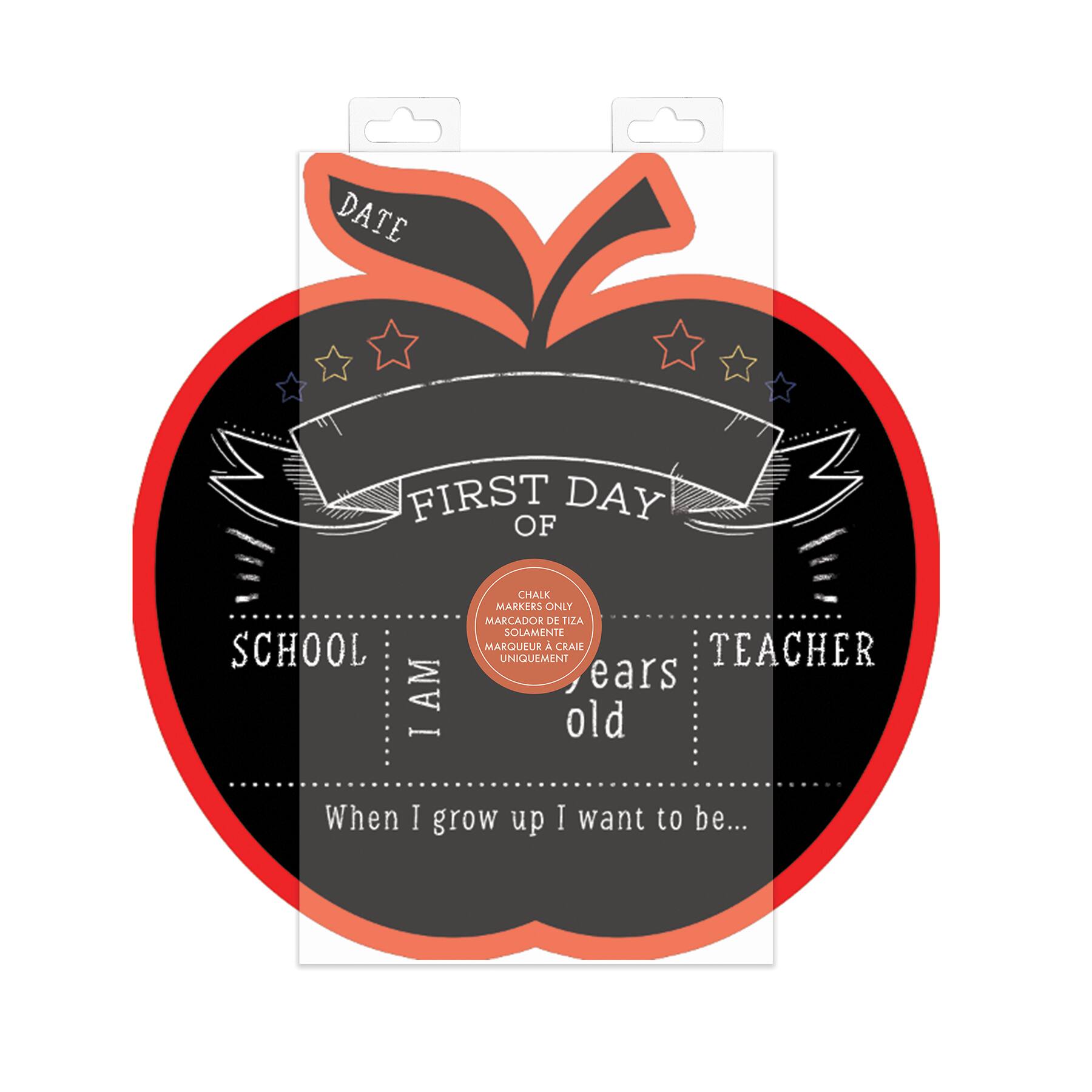 RoomMates Last or First Day of School Double-Sided Apple Chalkboard