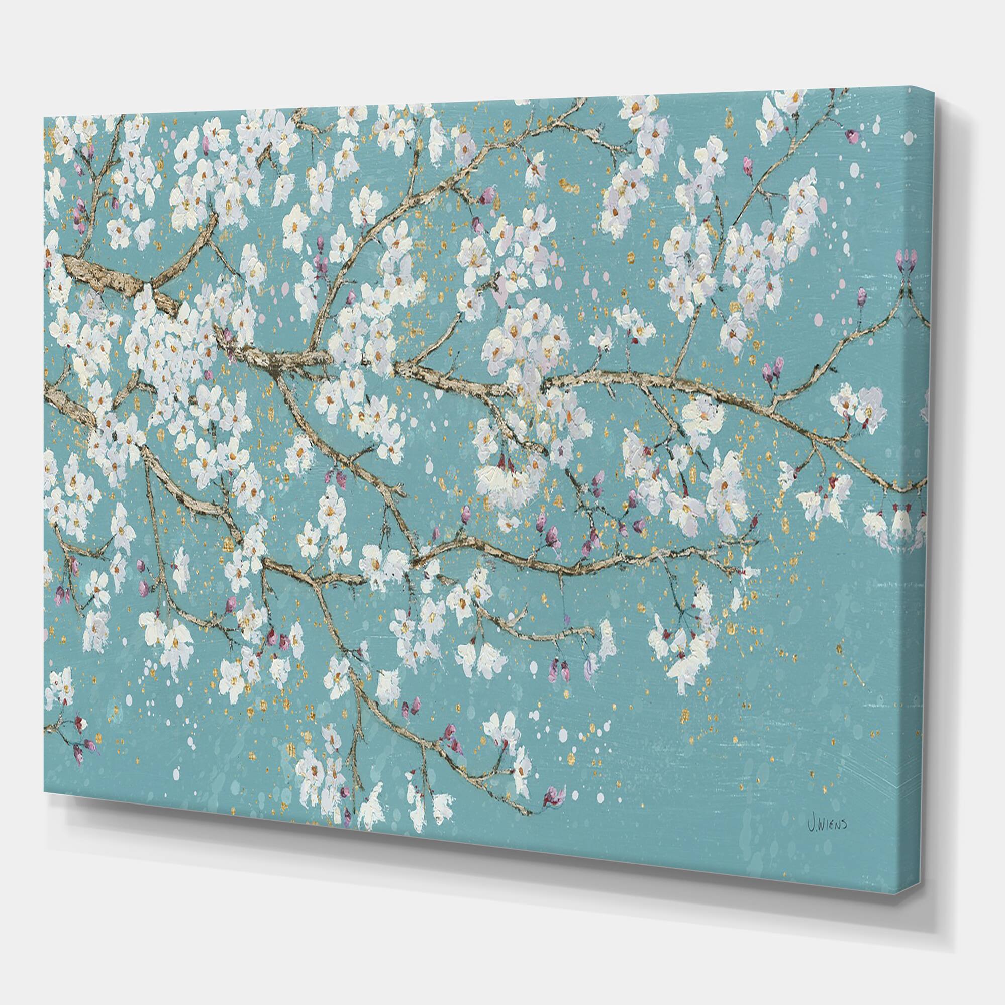 Designart - Blue April Tree - Traditional Gallery-wrapped Canvas