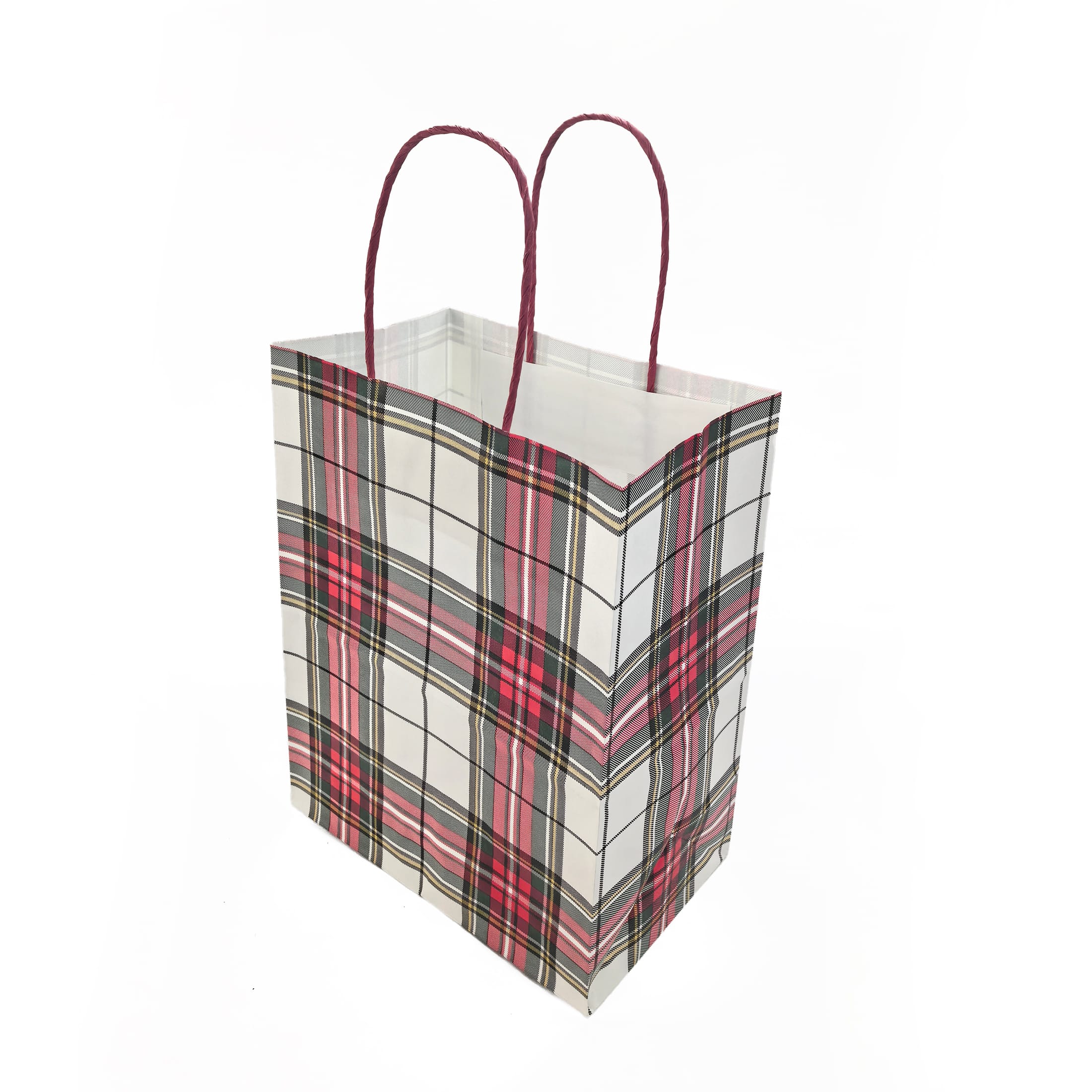 Medium White Plaid Gift Bags, 5ct. by Celebrate It™