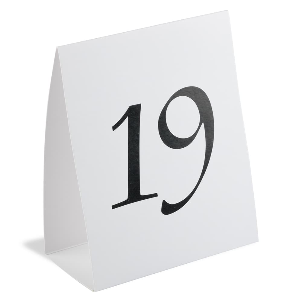 JAM Paper 4&#x22; x 5&#x22; White with Black Calligraphy Font 13-24 Table Number Tent Cards, 2 Packs of 12