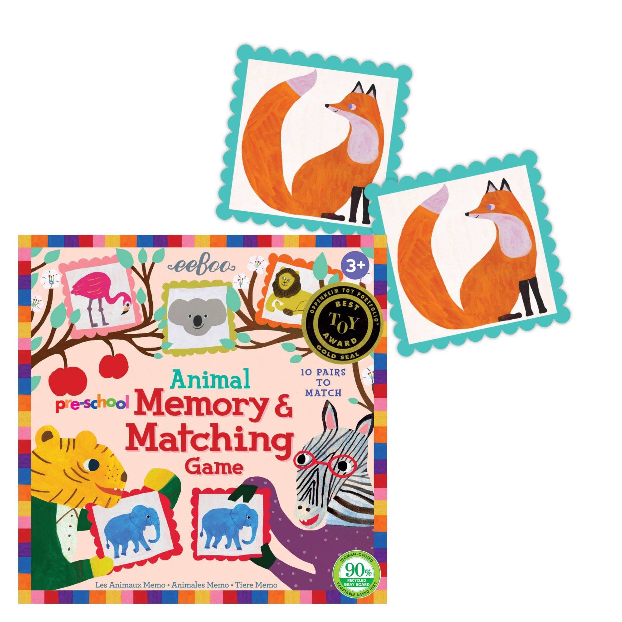 eeBoo Pre-School Animal Memory &#x26; Matching Game