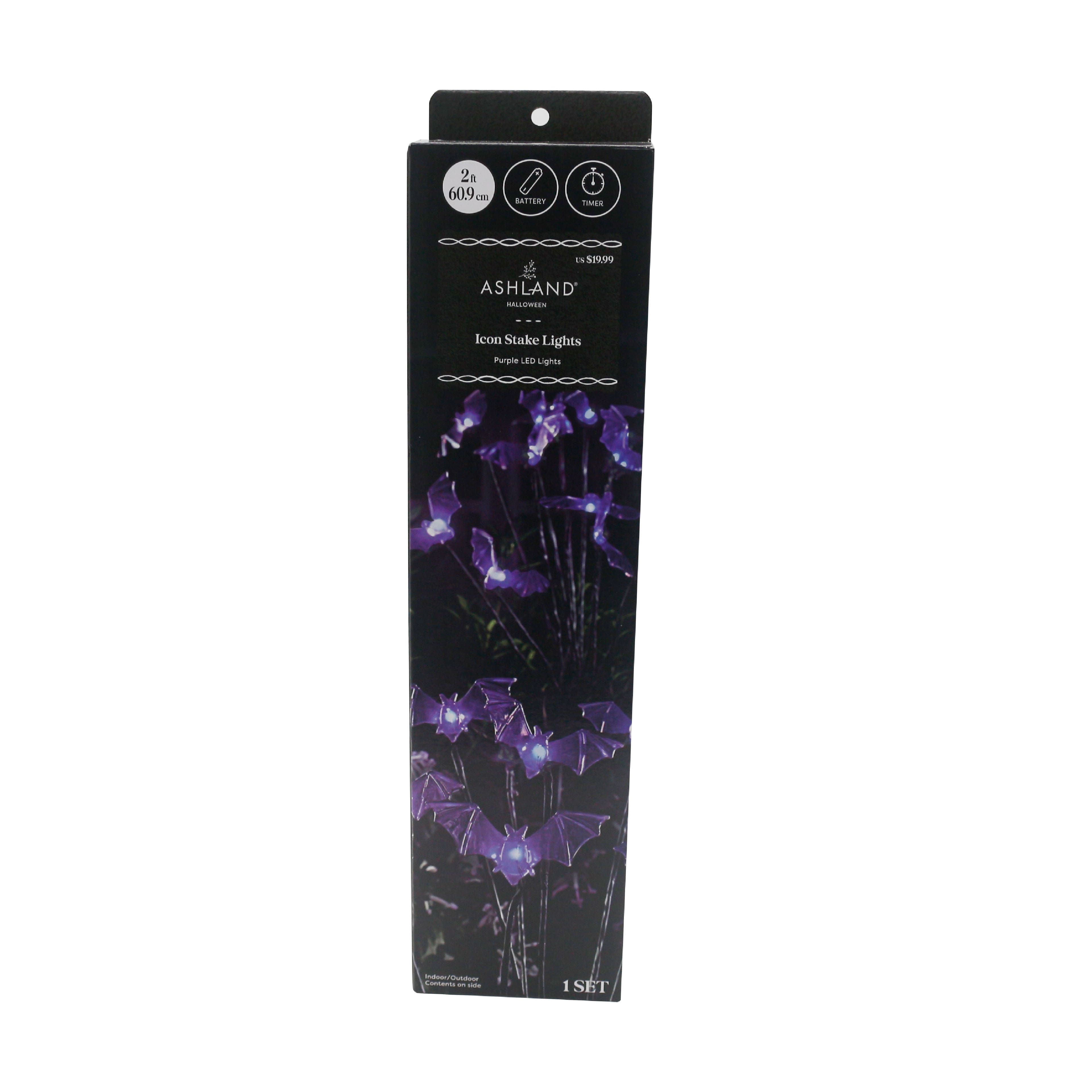 24&#x22; Purple Bat Icon LED Stake Lights by Ashland&#xAE;