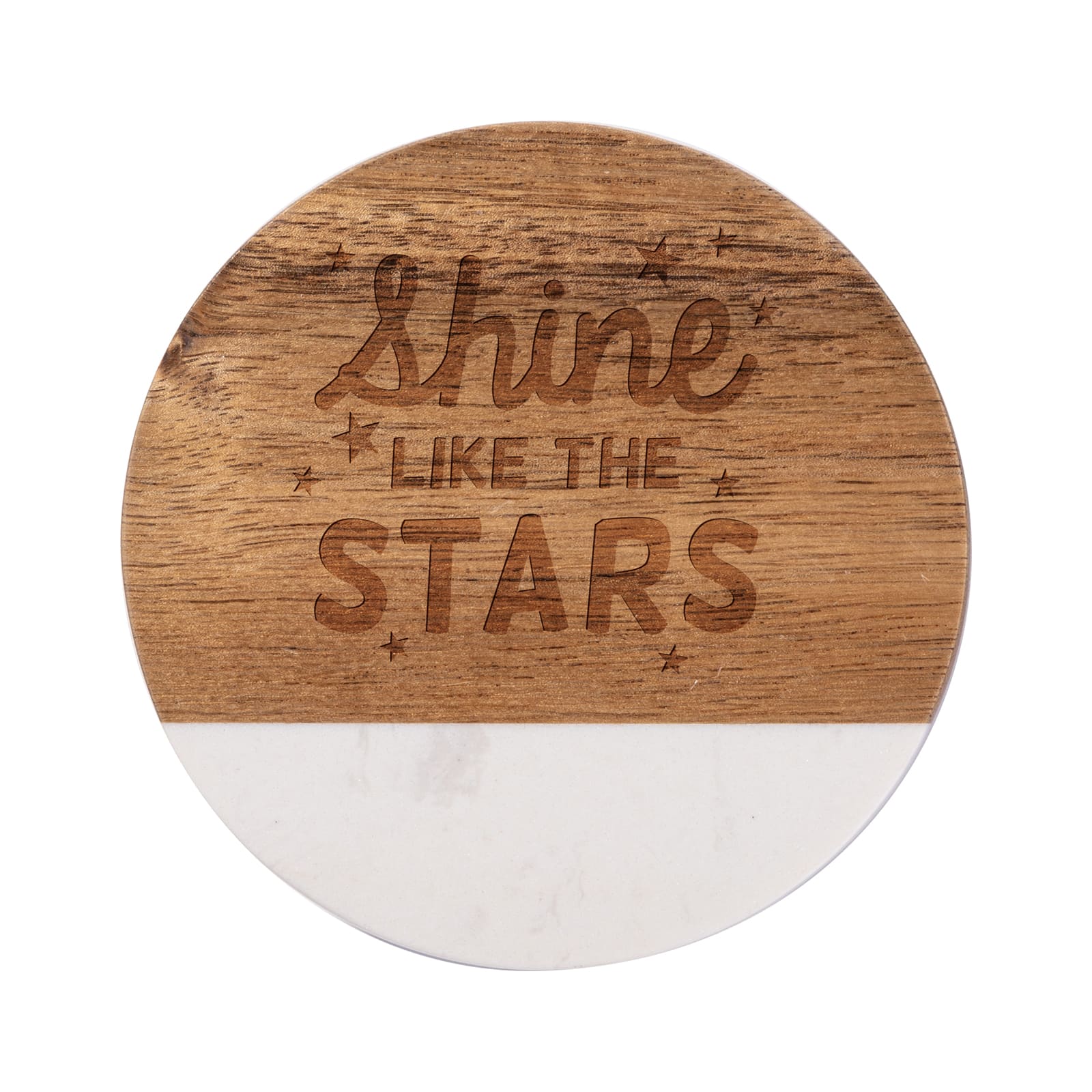 Craft Express 4ct. 3.93" Coaster Marble & Wood Laserable Round