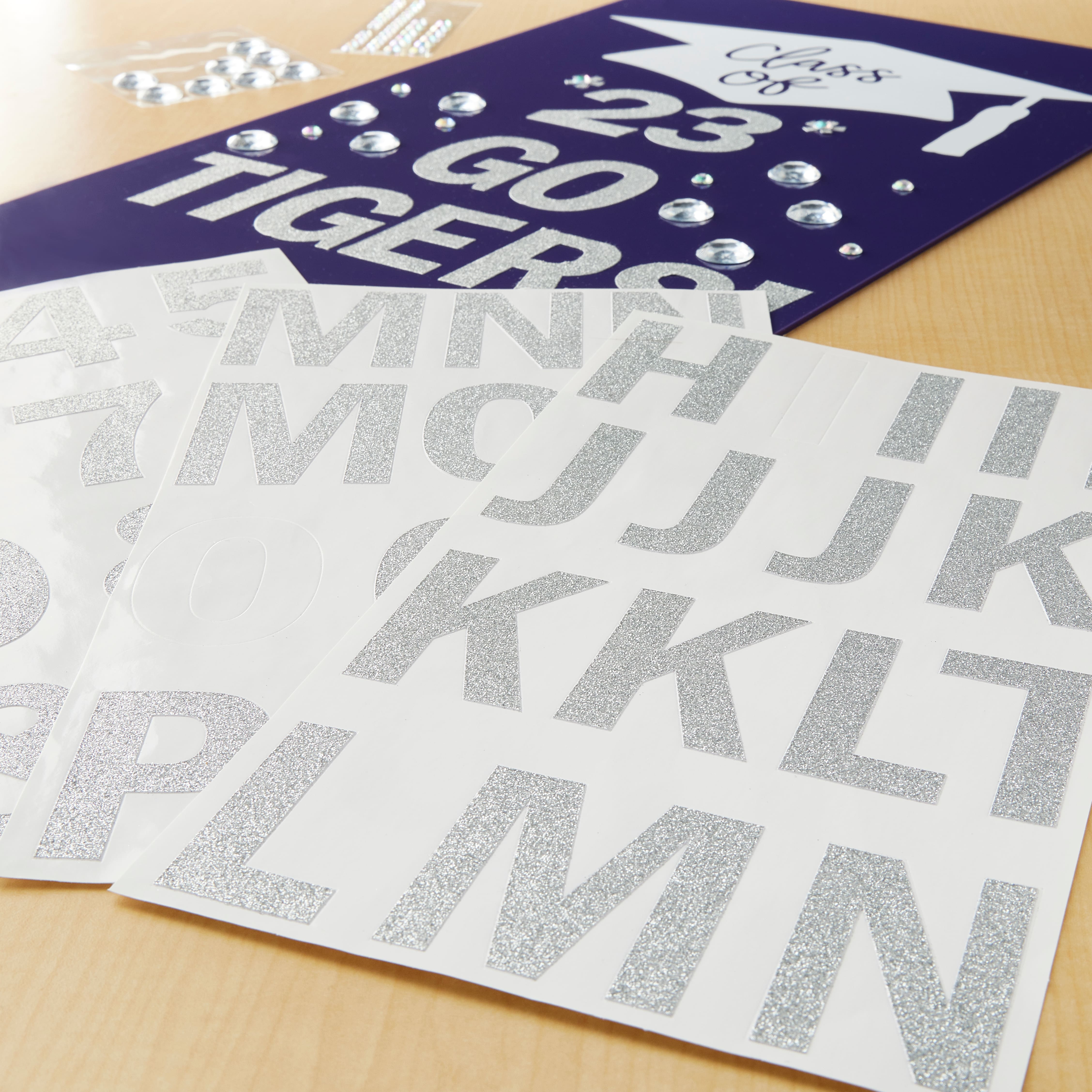 Silver Glitter Alphabet Stickers by Recollections™ | Letters & Numbers ...