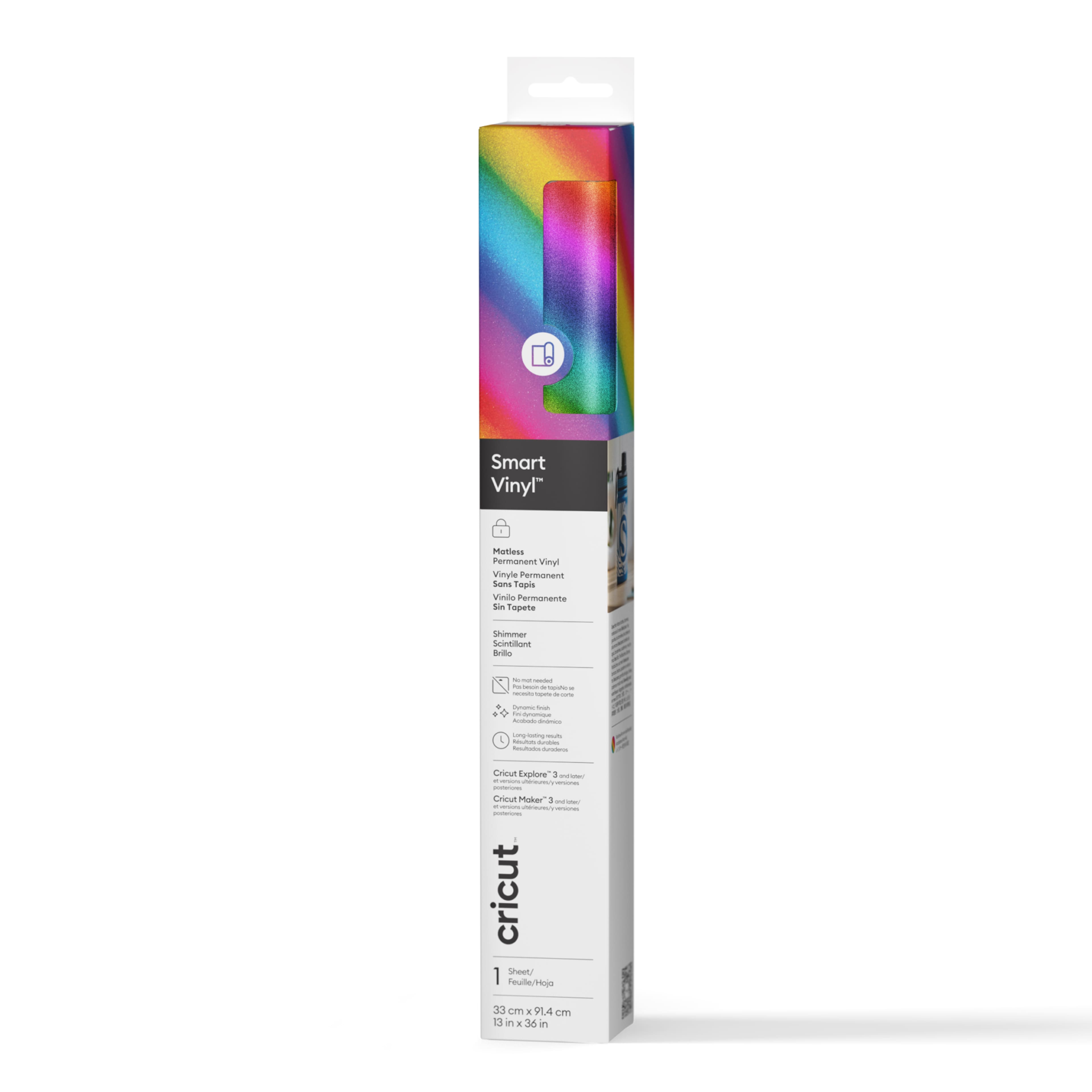 Cricut&#xAE; Smart Vinyl&#x2122; Matless Permanent Rainbow Shimmer Vinyl