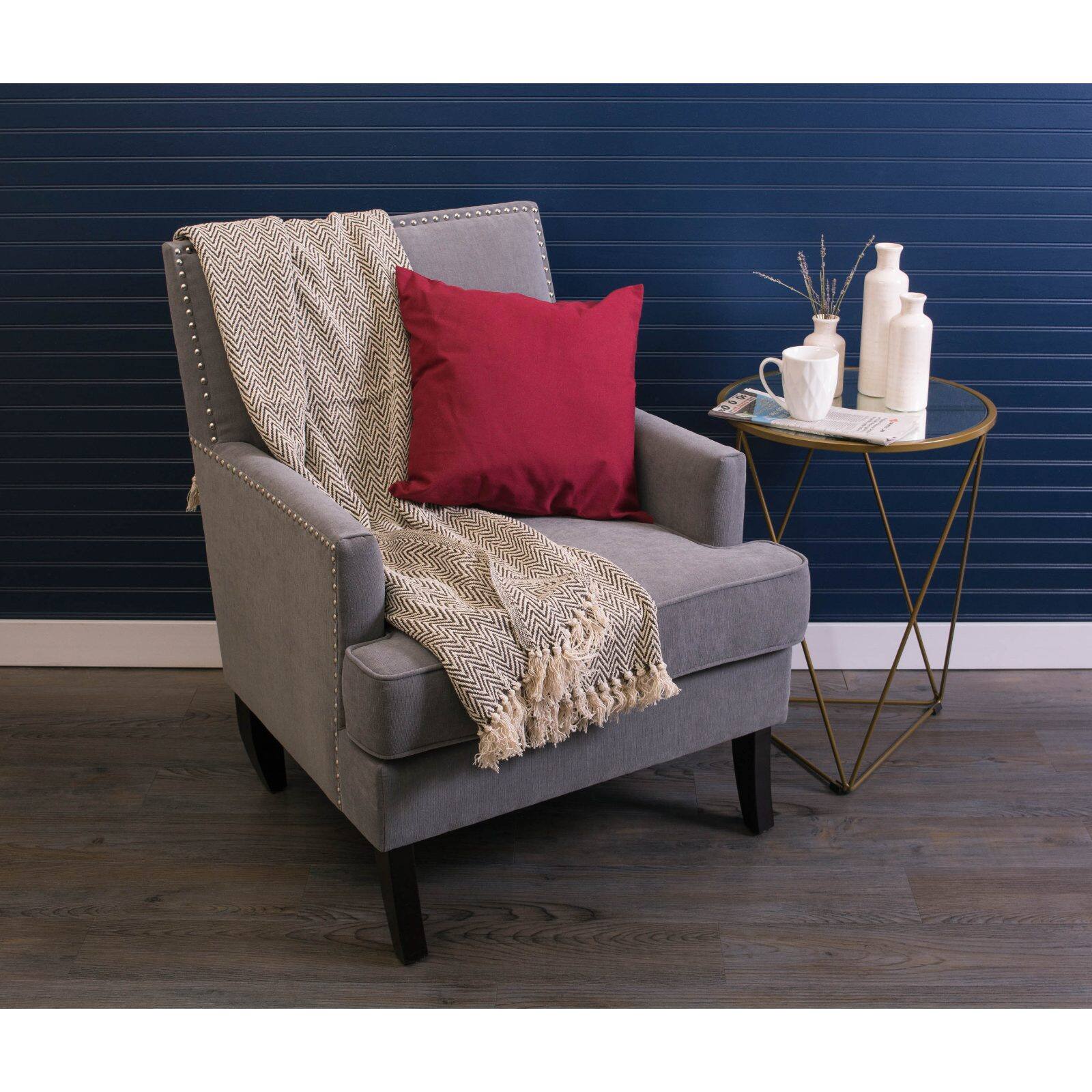 DII® Dark Brown Handloom Chevron Throw