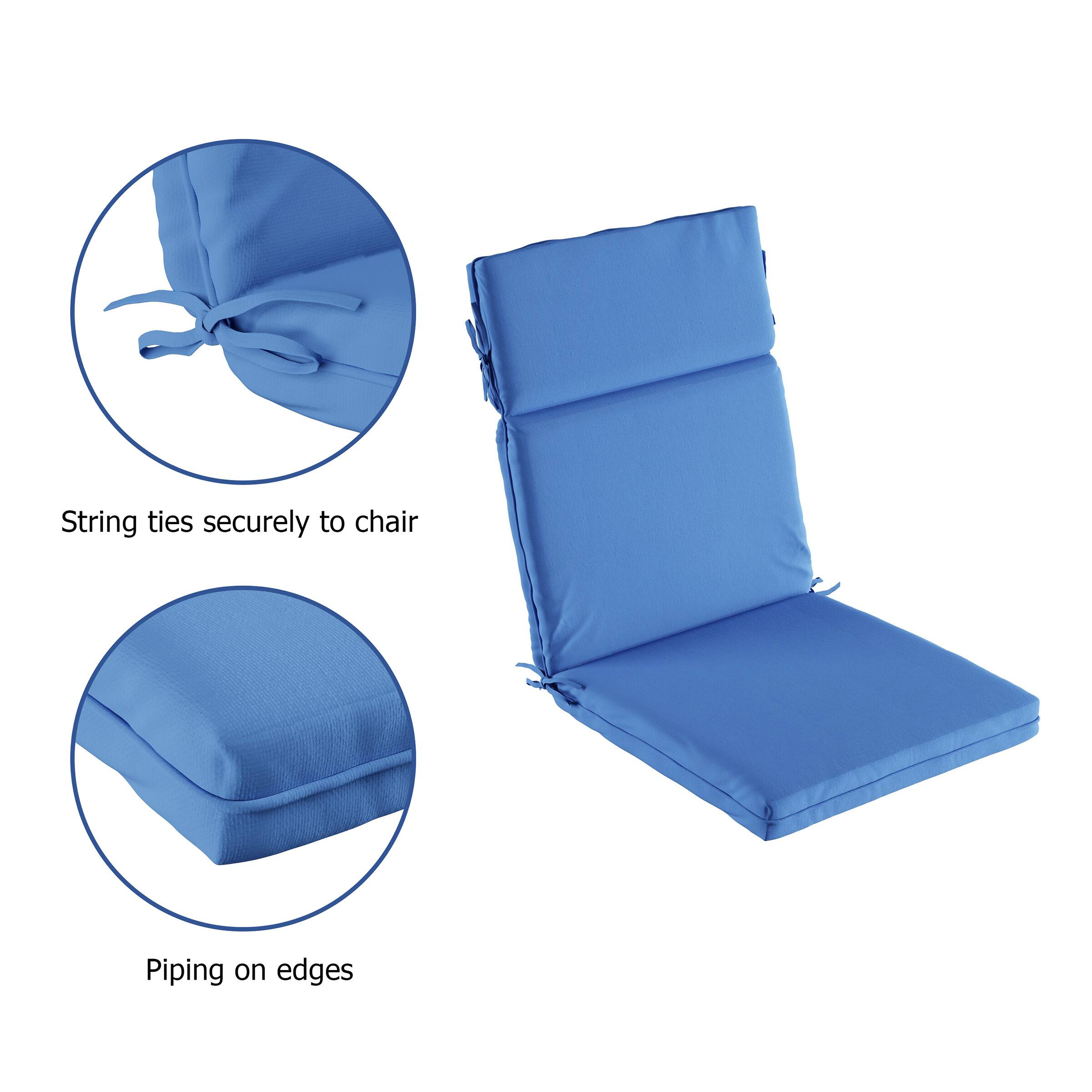 Hastings Home Blue High Back Patio Chair Cushion