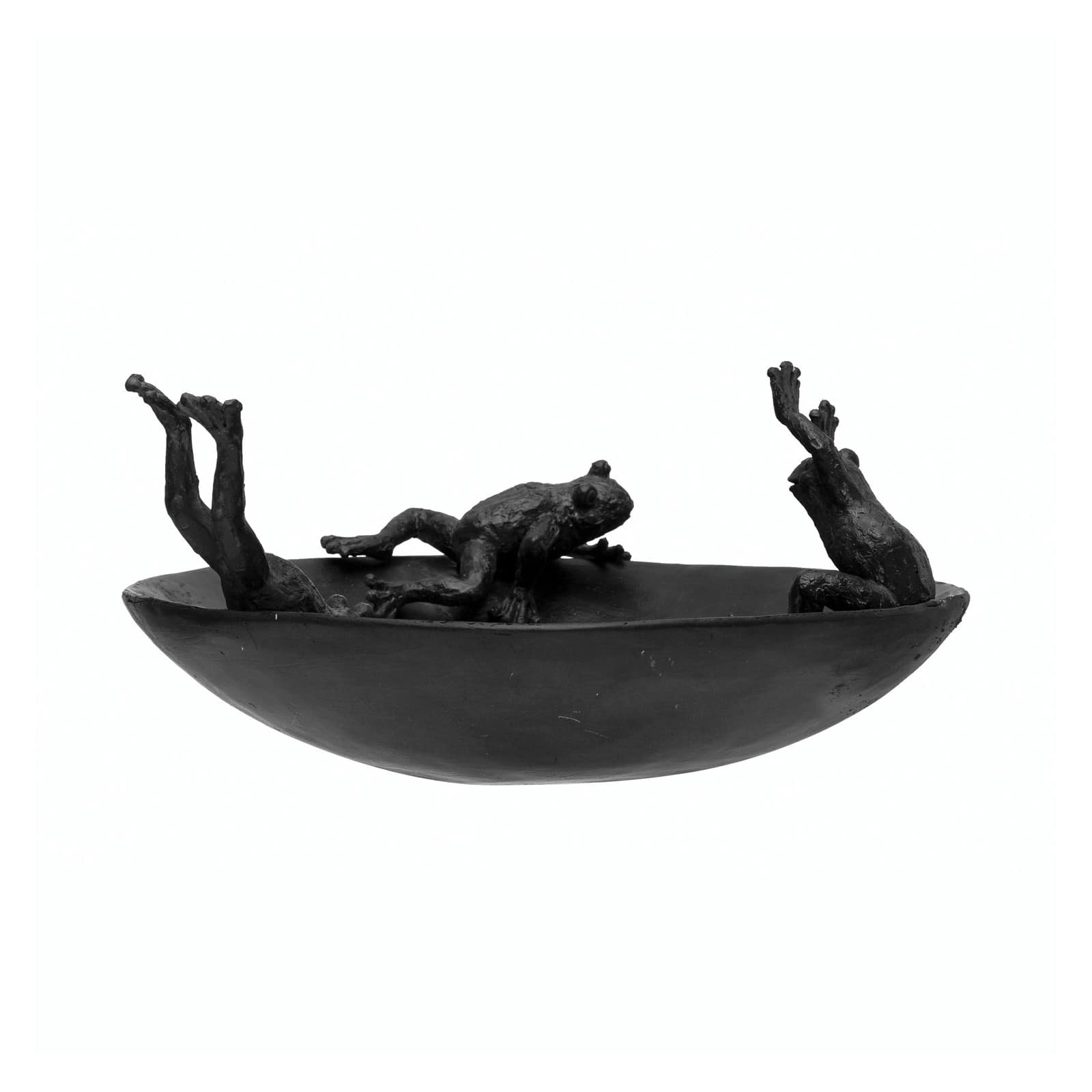 Hello Honey® Resin Bird Bath With Frogs & Verdigris Finish