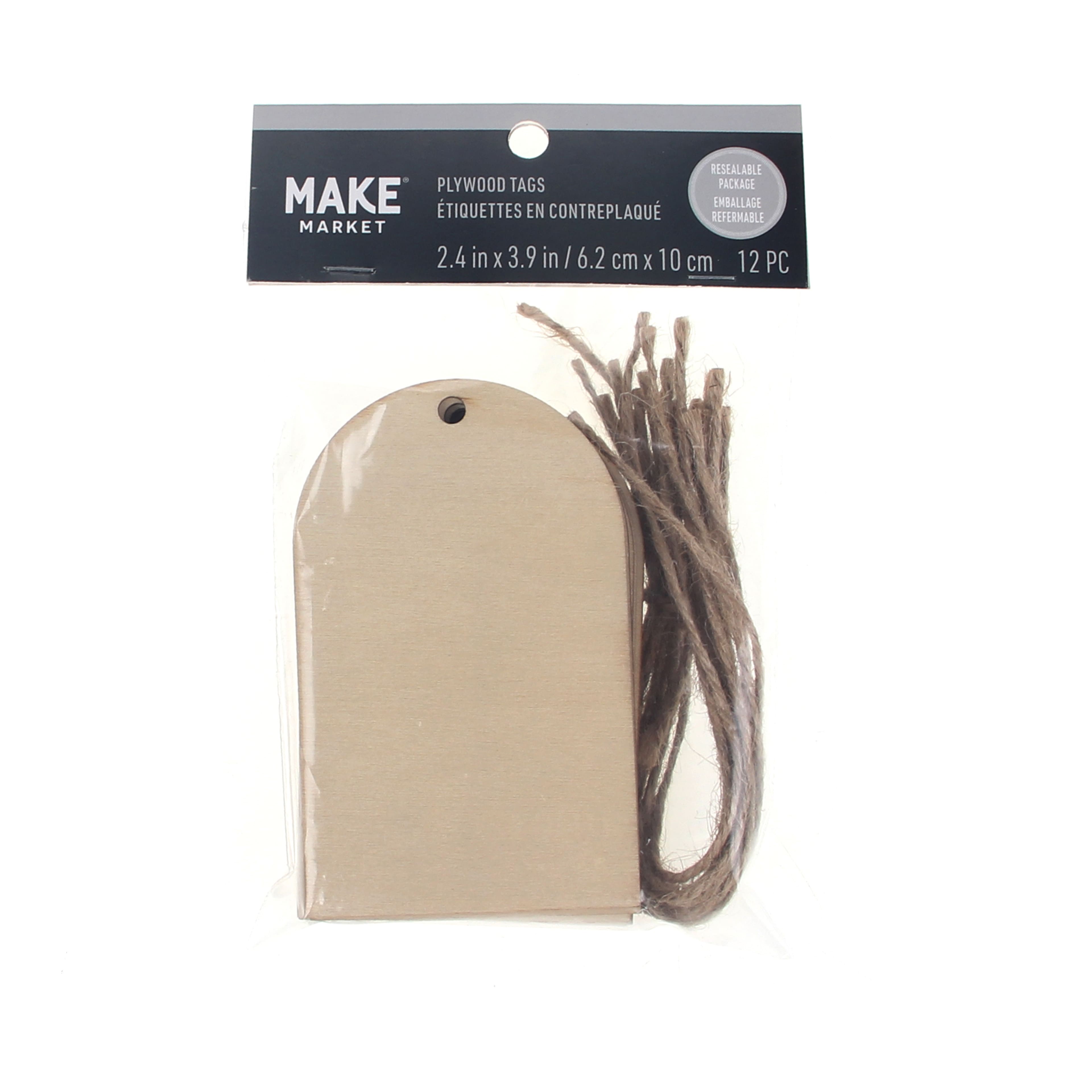 4&#x22; Plywood Tags, 12ct. by Make Market&#xAE;