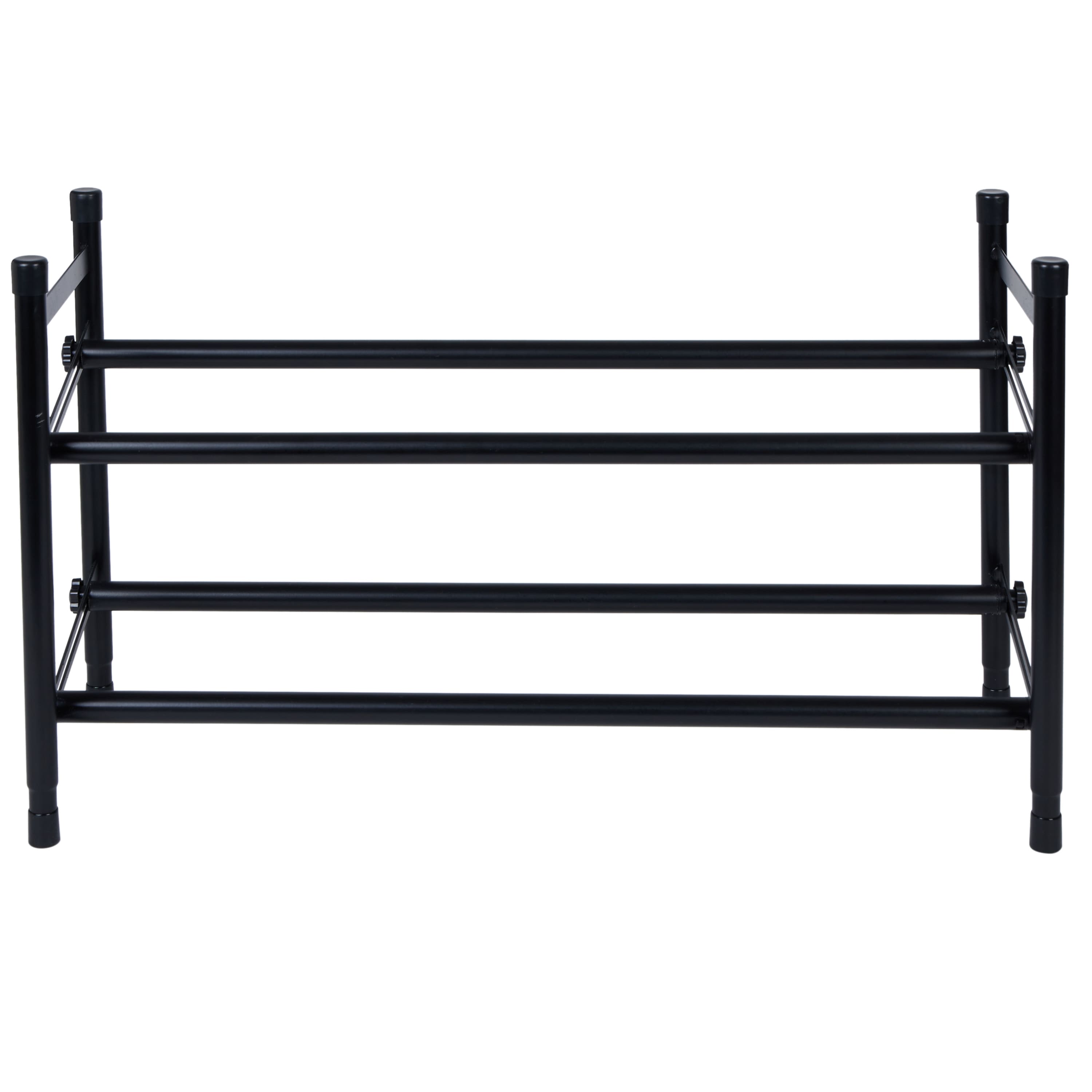 Organize It All Black 25" 2 Tier Expandable Shoe Rack