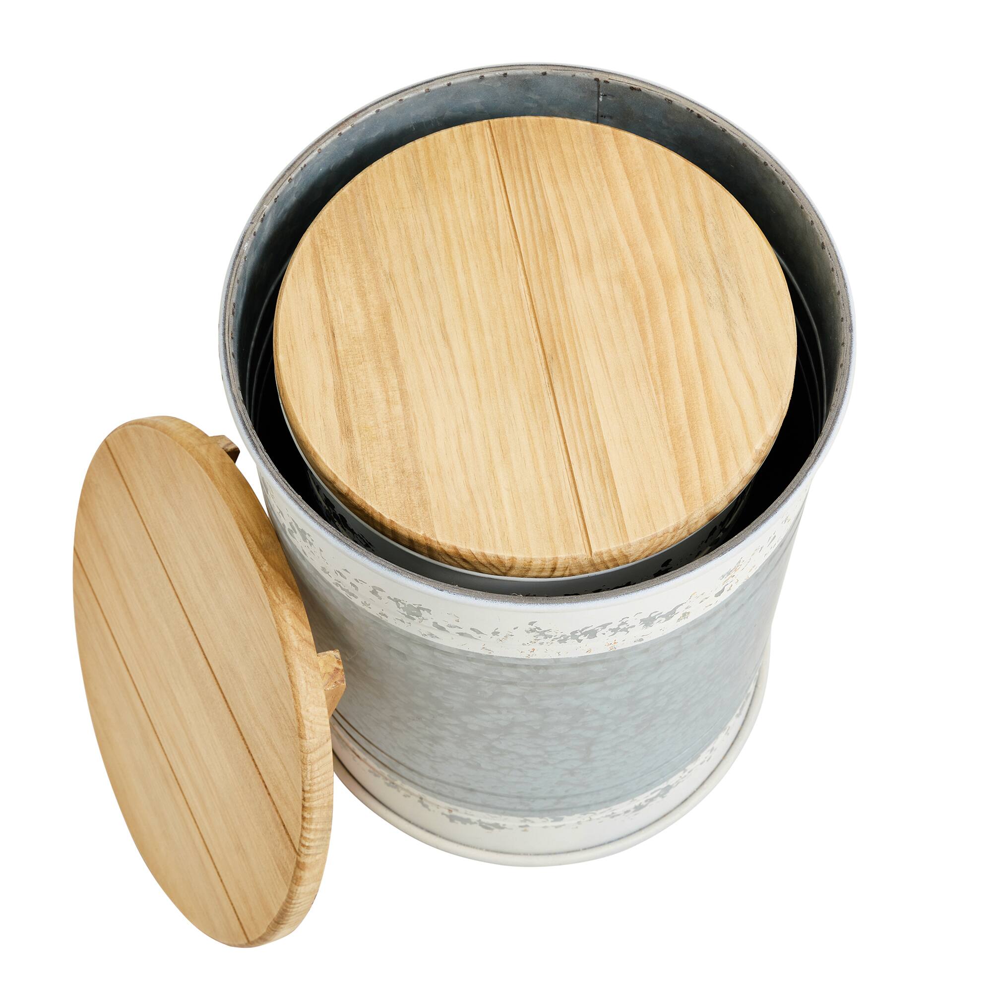 Glitzhome® Metal Storage Accent Table with Solid Wood Lid Set