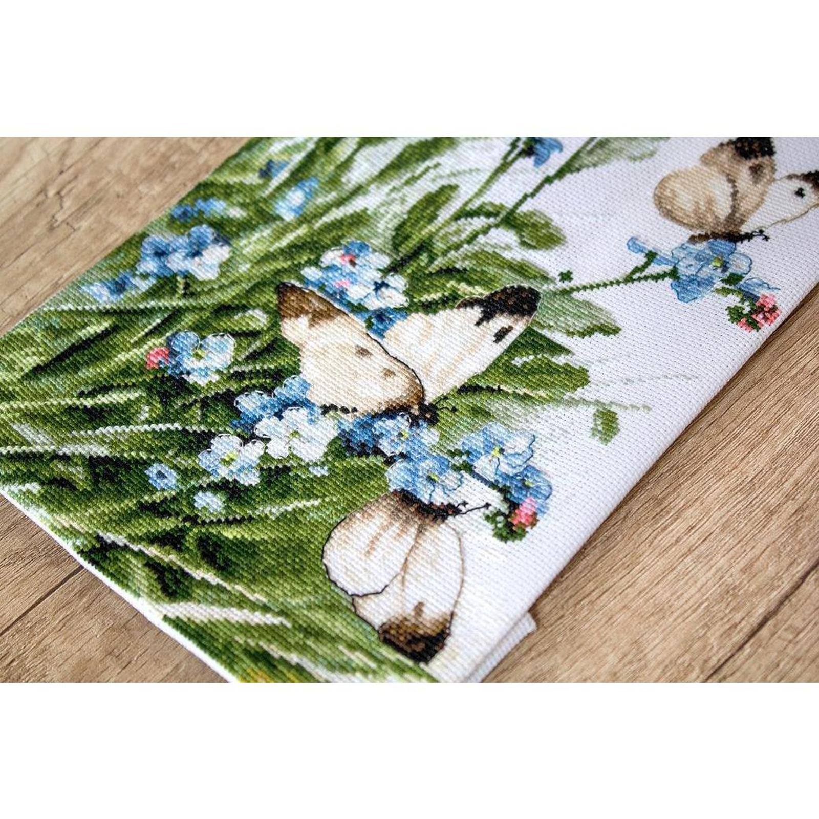 Letistitch Butterflies And Bluebird Flowers Counted Cross Stitch Kit