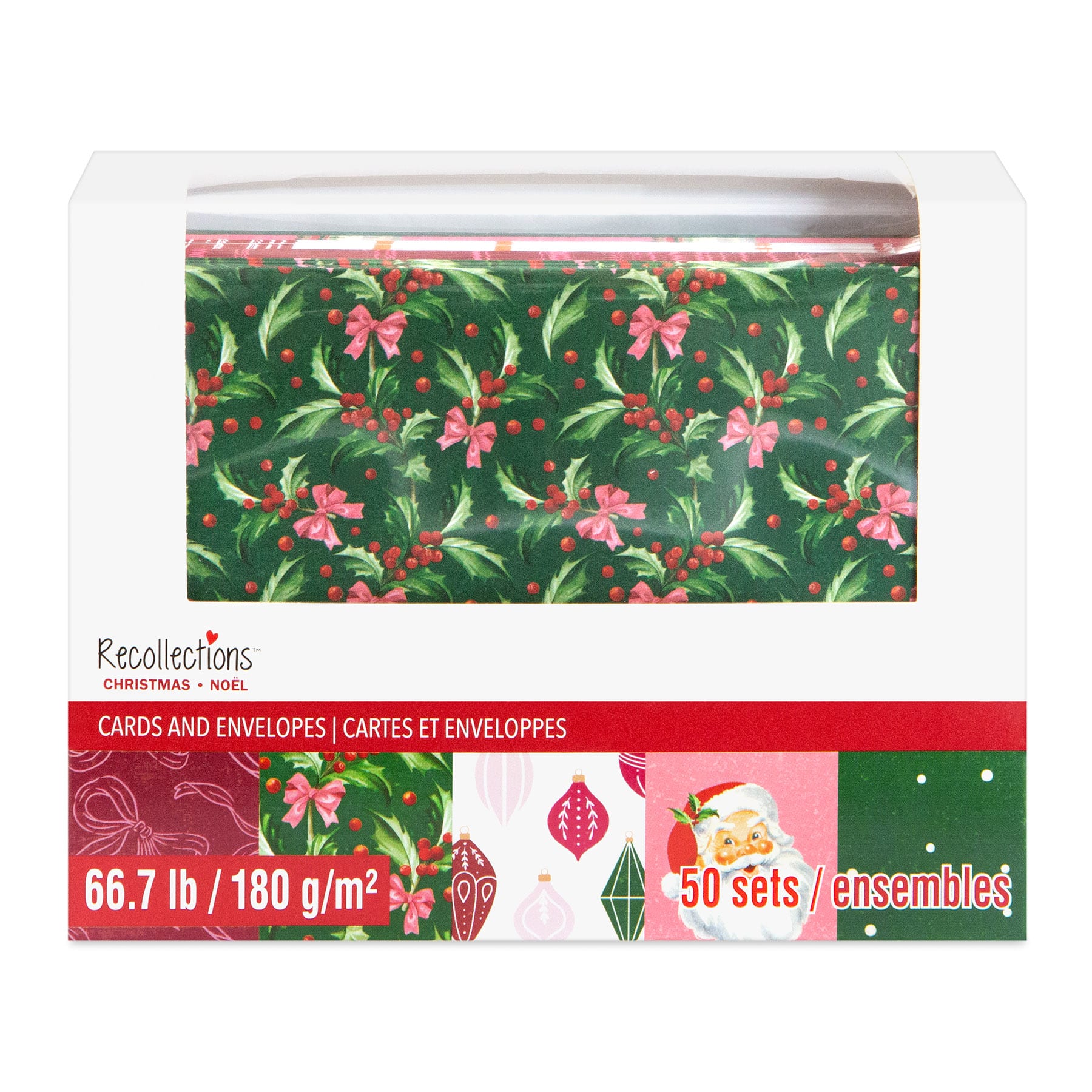 Holly Jolly Christmas Cards &#x26; Envelopes, 50ct. by Recollections&#x2122;