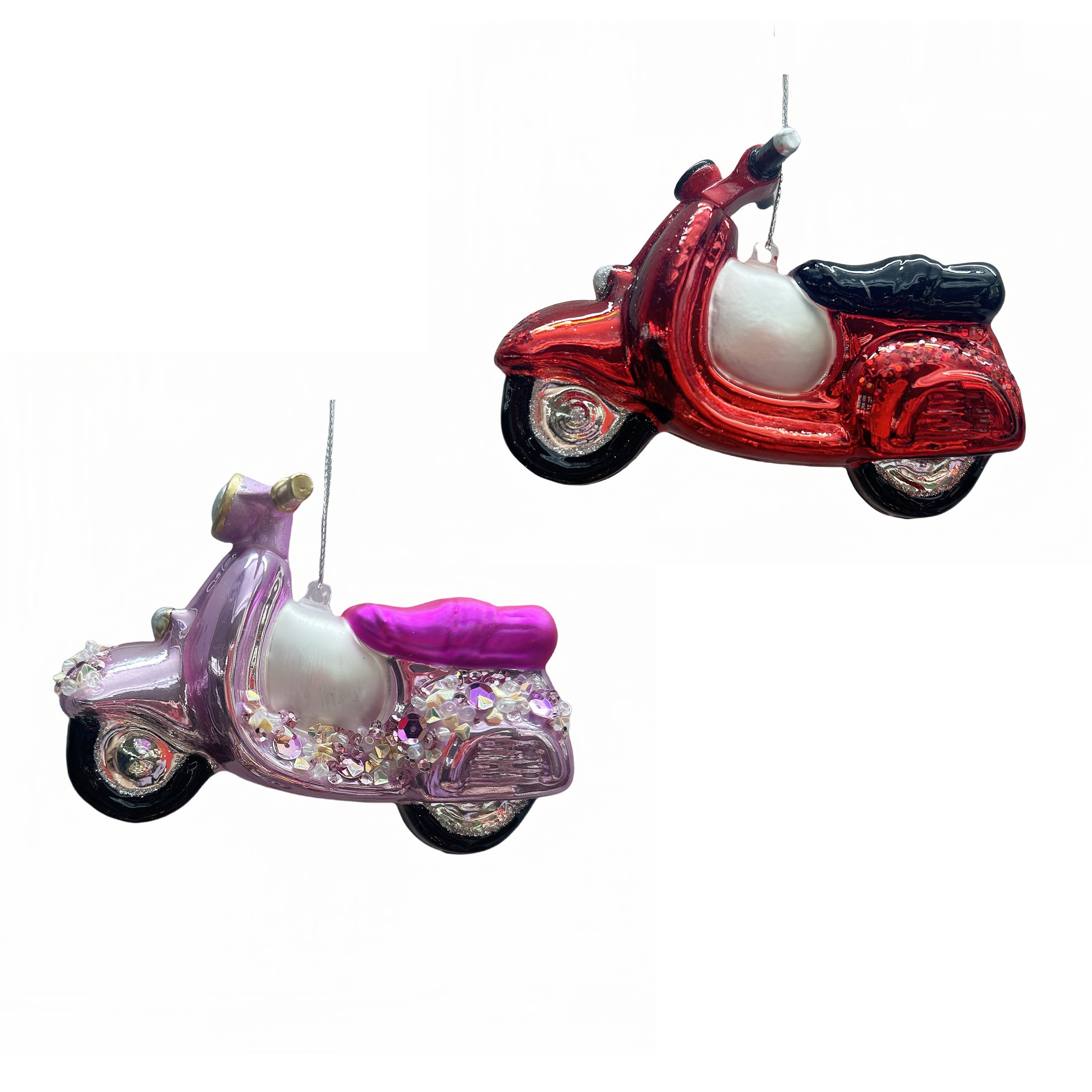Assorted 4.5&#x22; Glass Motorbike Ornament, 1pc. by Ashland&#xAE;
