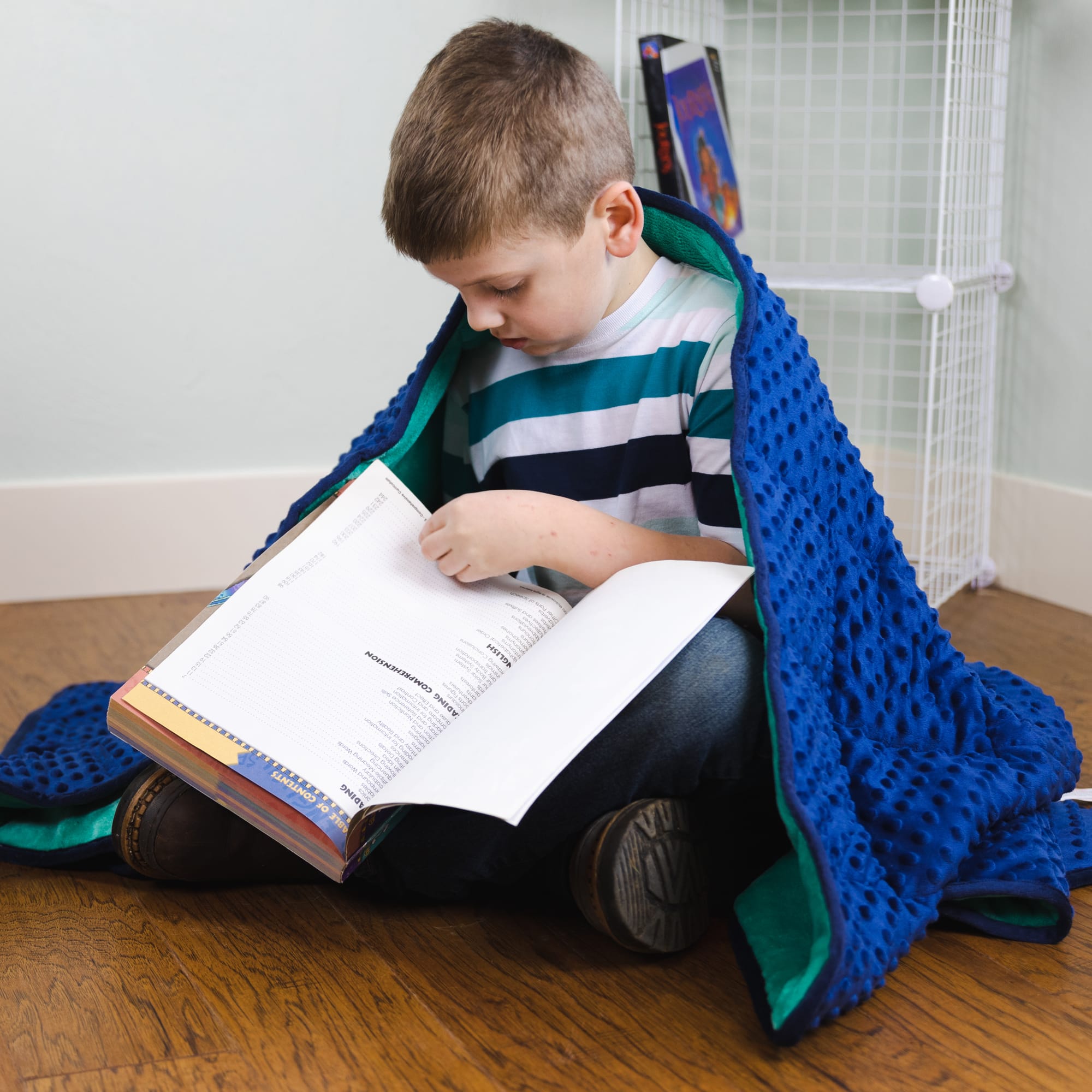 Bouncyband® 56" x 36" Soft Fleece Weighted 7lb. Small Sensory Blanket for Kids