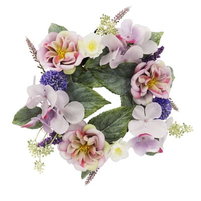 10" Purple Rose & Hydrangea Mini Wreath by Ashland® image
