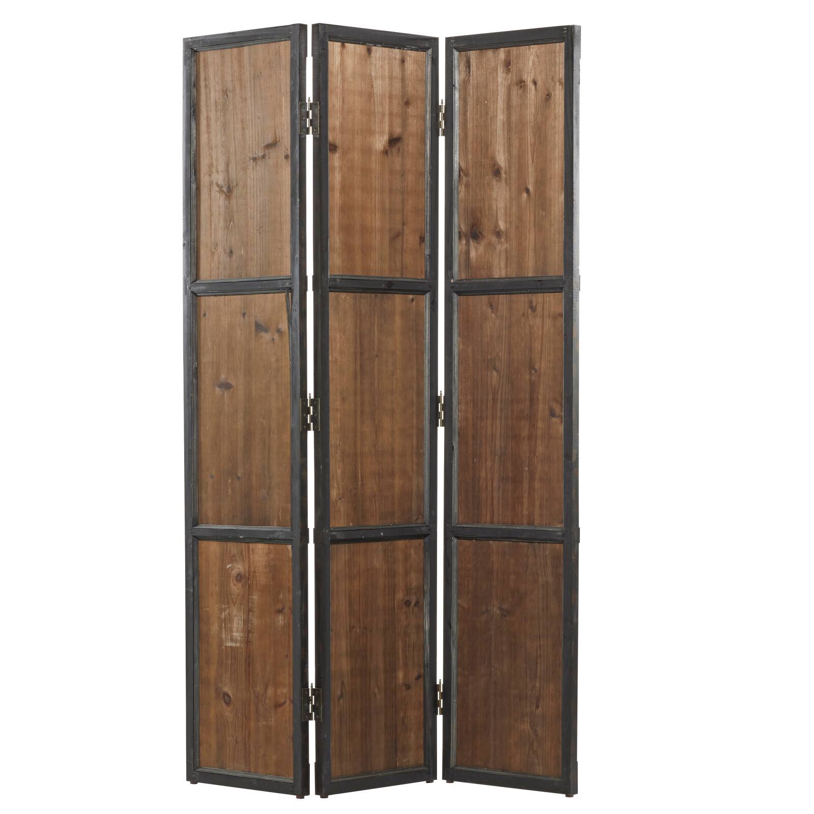 Brown Wood Farmhouse Room Divider Screen, 71" x 48" x 1" Room