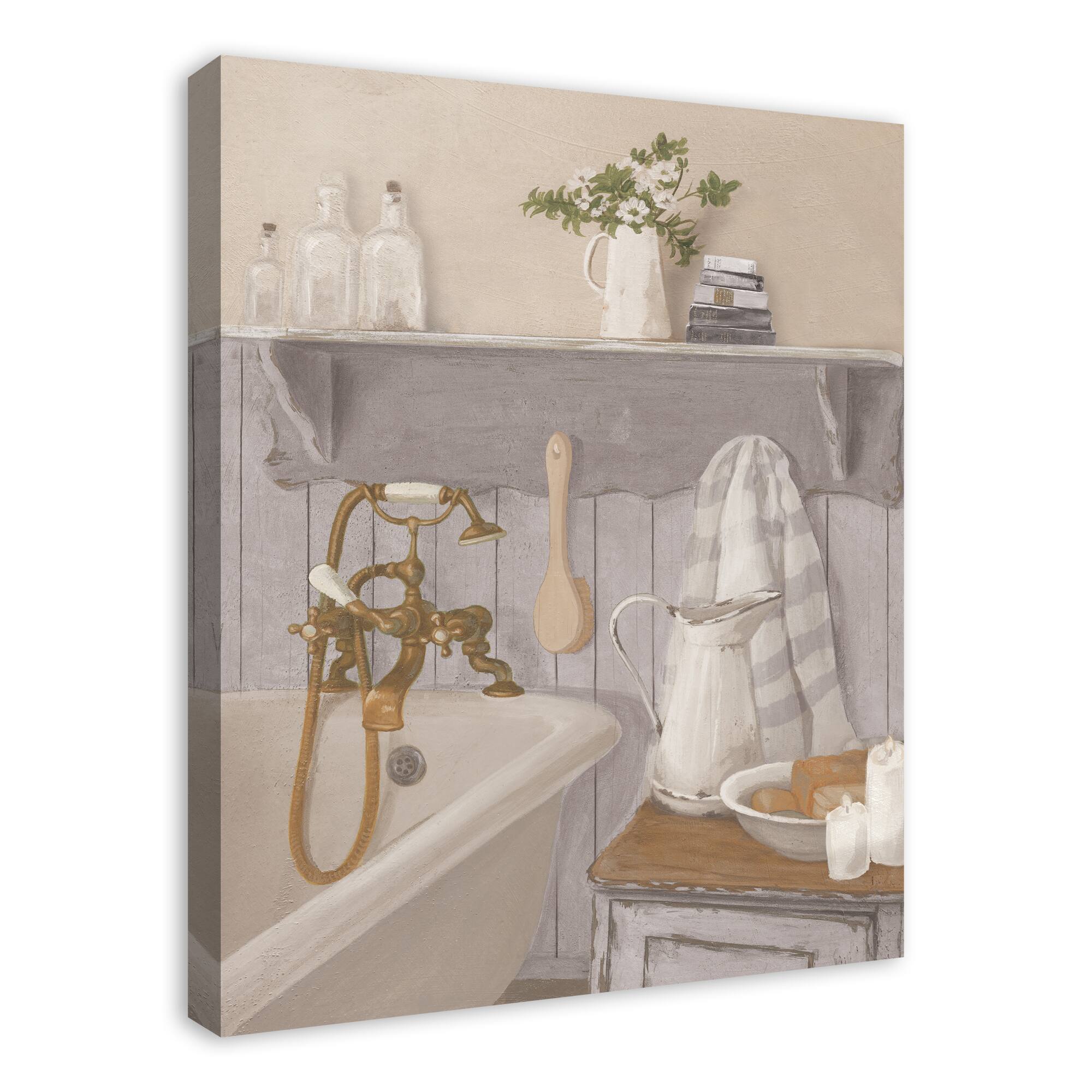 Country Bathroom 24&#x22; x 30&#x22; Canvas Wall Art