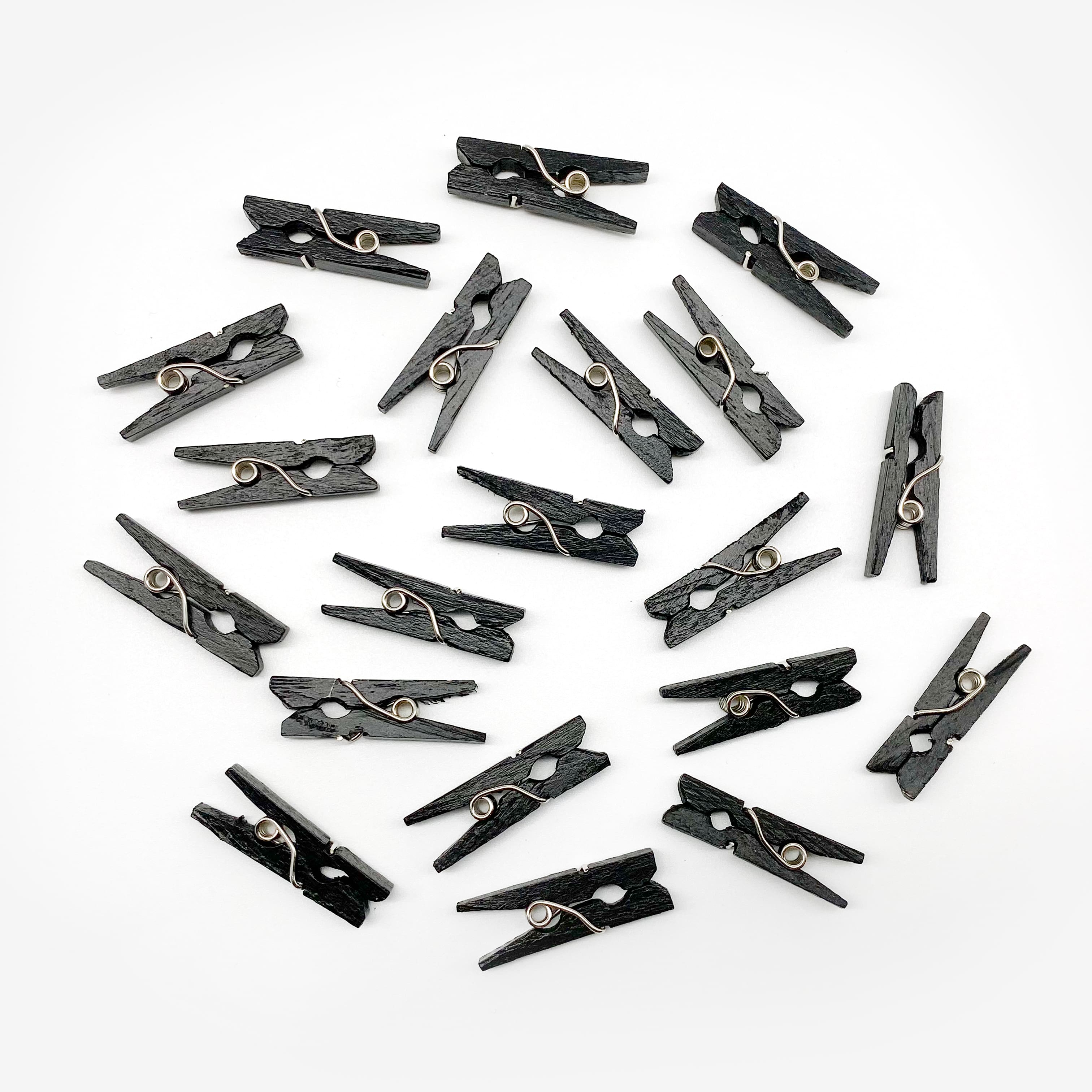 12 Packs: 20 ct. (240 total) Mini Black Clothespins by Recollections™