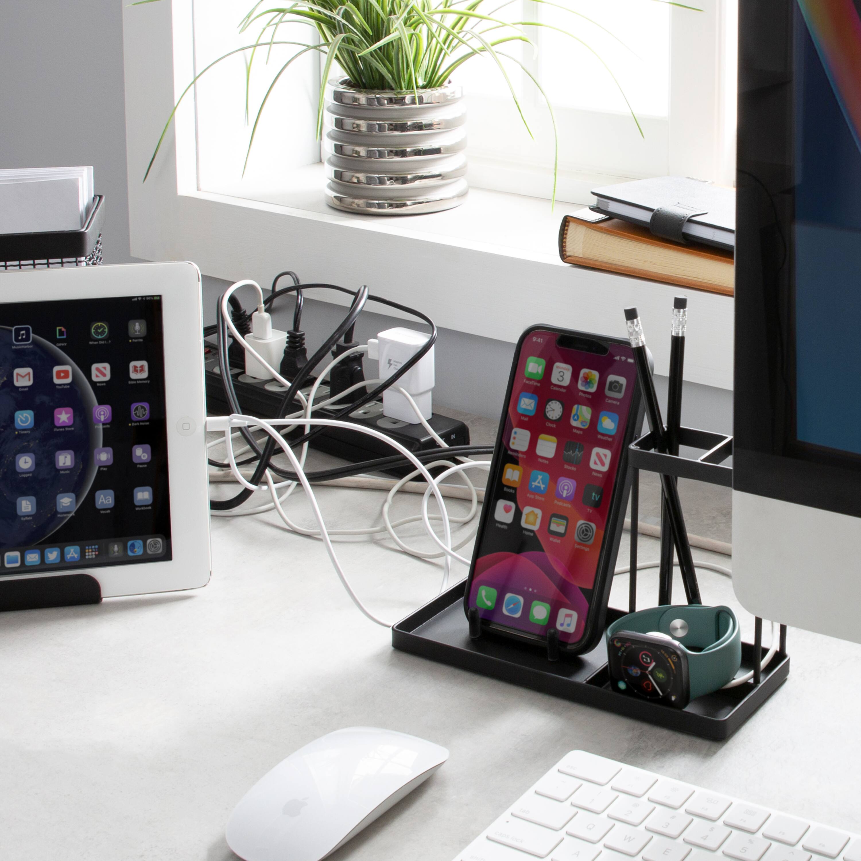 Simplify Black Cable Organizer Boxes, 2ct.