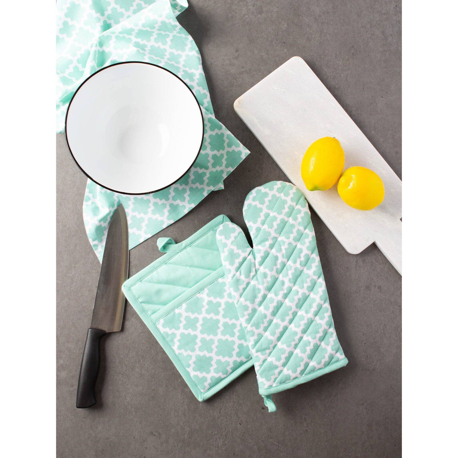 DII® Aqua Lattice Oven Mitt Set, 2ct.