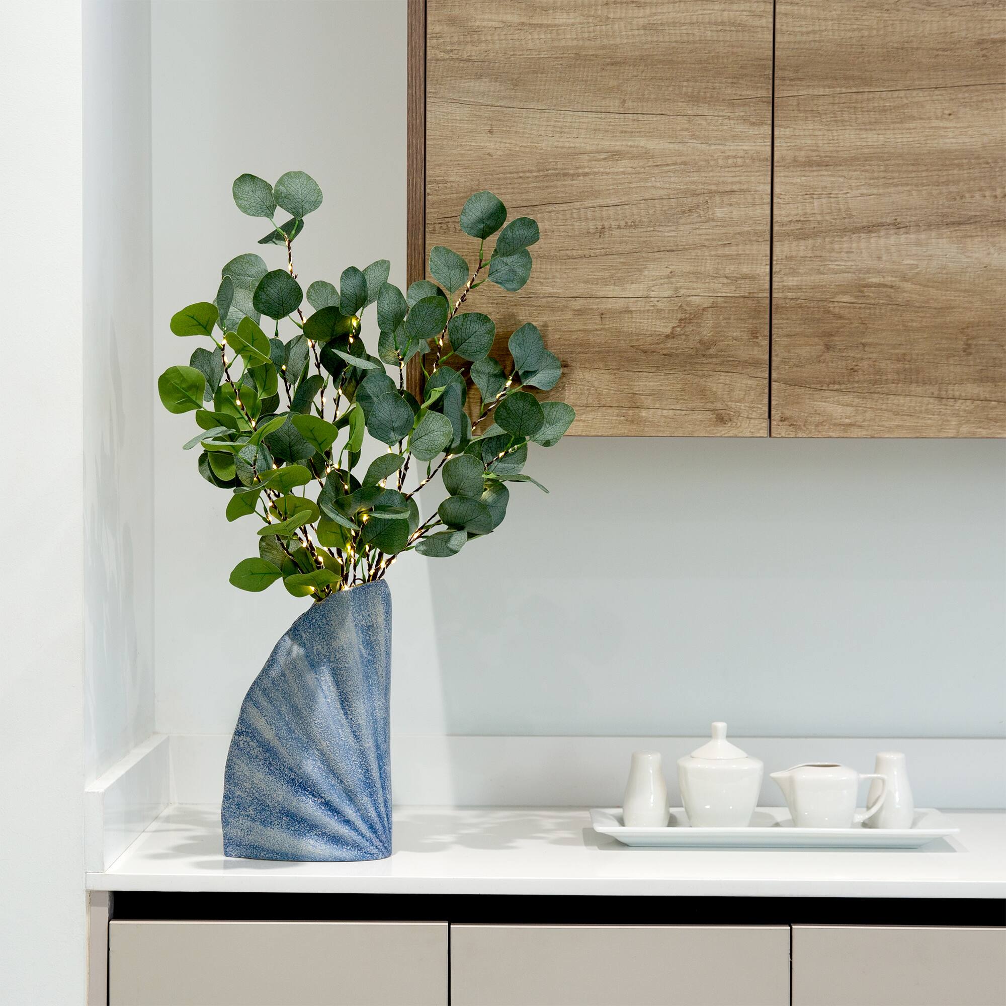 23&#x22; Pre-Lit Eucalyptus Branch Stem Set
