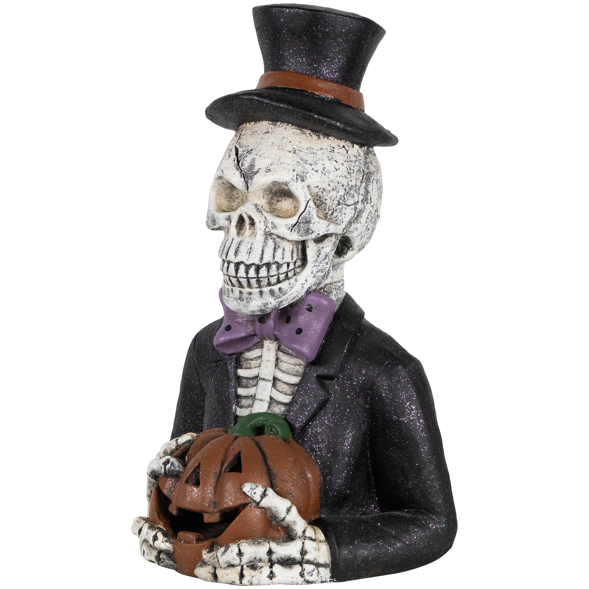 23.5&#x22; LED Skeleton with Jack-O-Lantern Halloween Decoration