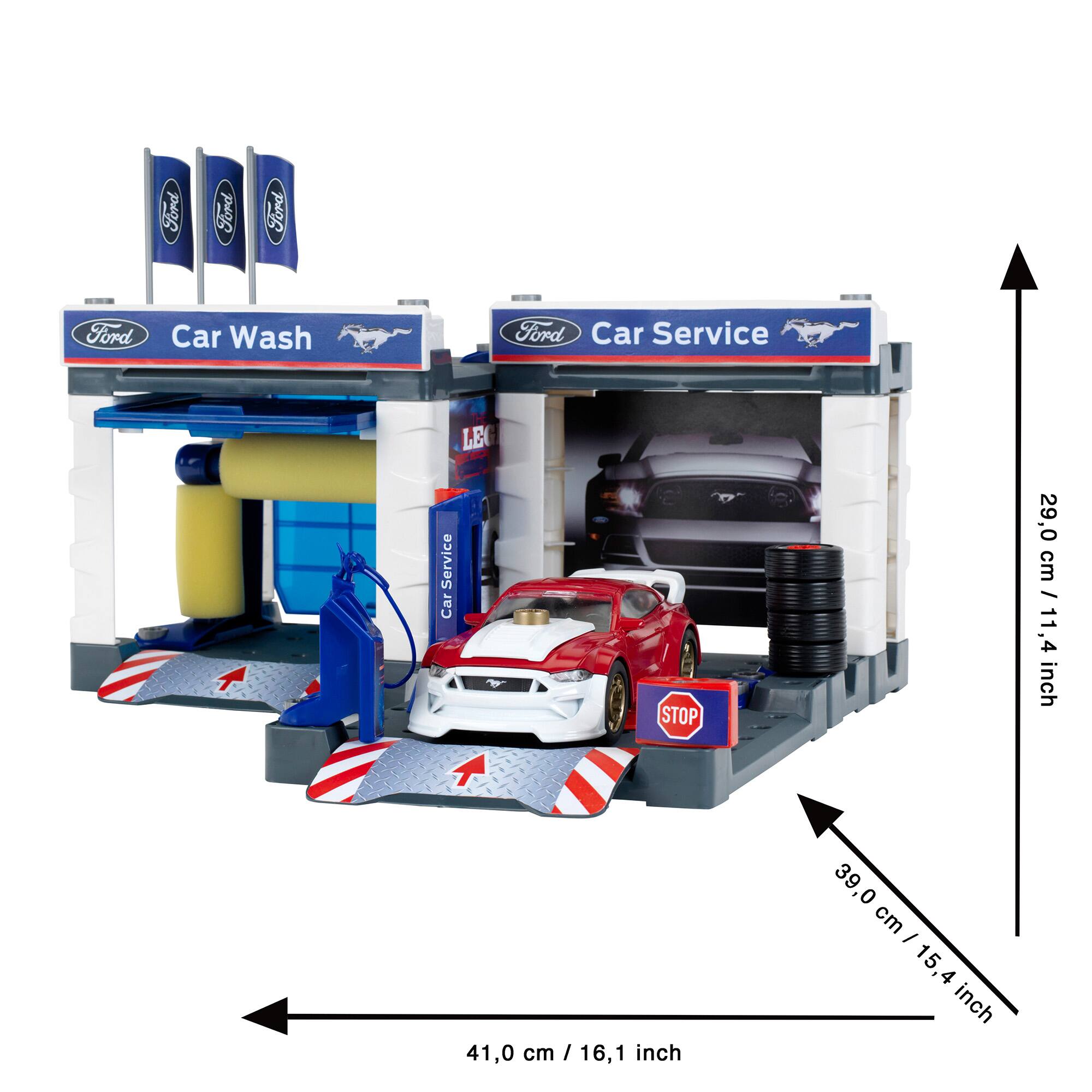 Theo Klein Ford® Service Station Playset with 2019 Ford Mustang