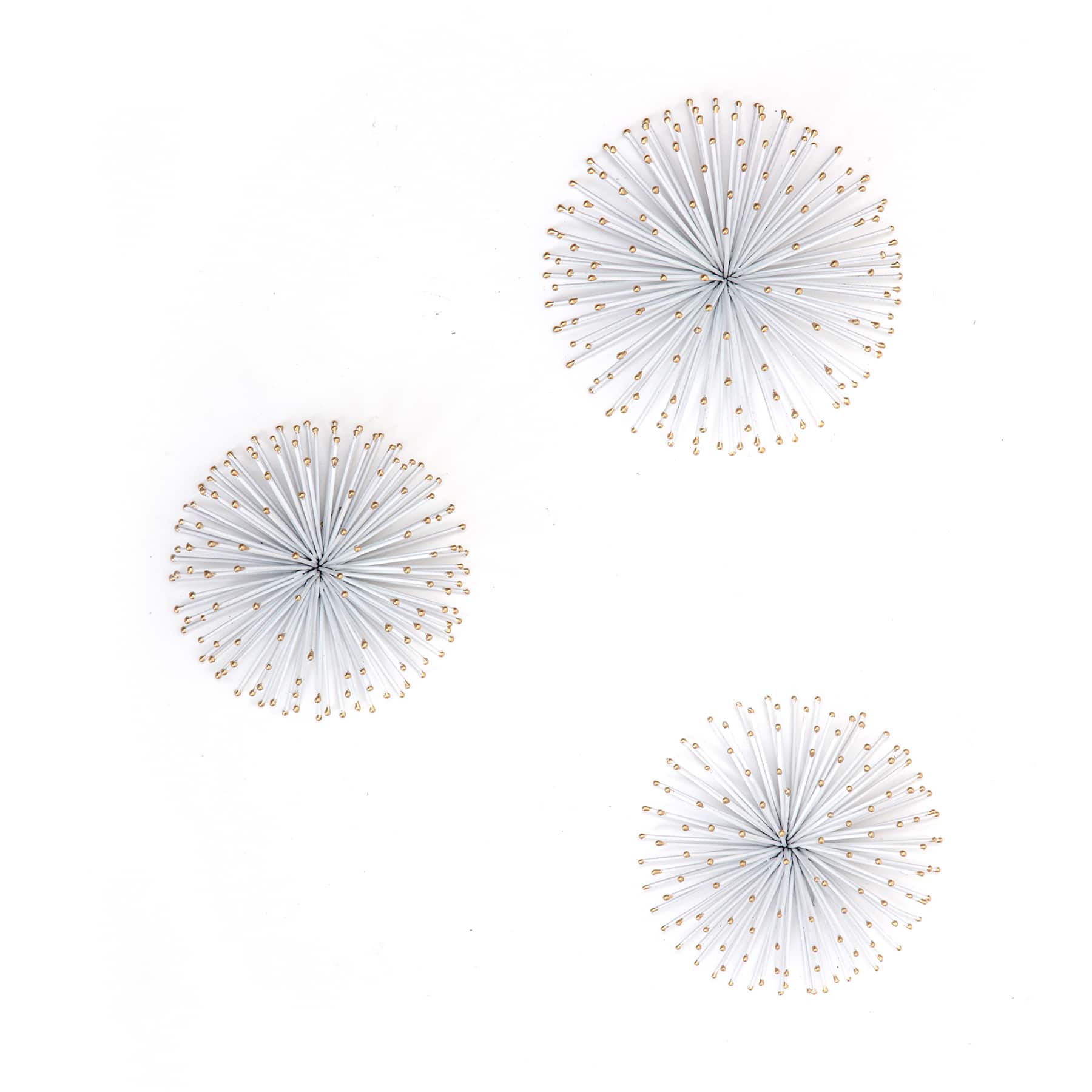 Habitat Decor White &#x26; Gold Starburst Metal Wall Art Set 