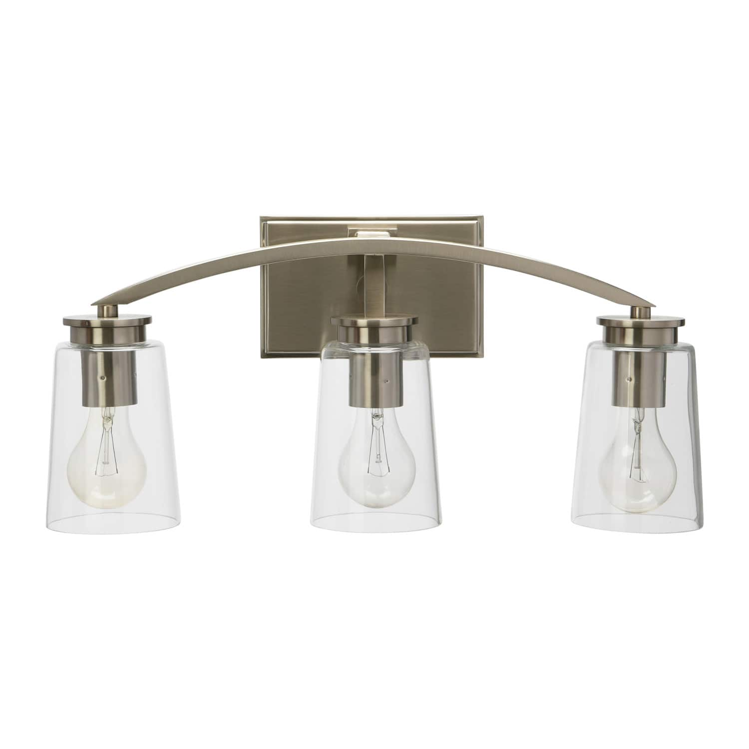 Robert Stevenson Lighting Laguna Metal & Clear Glass 3-Light Vanity