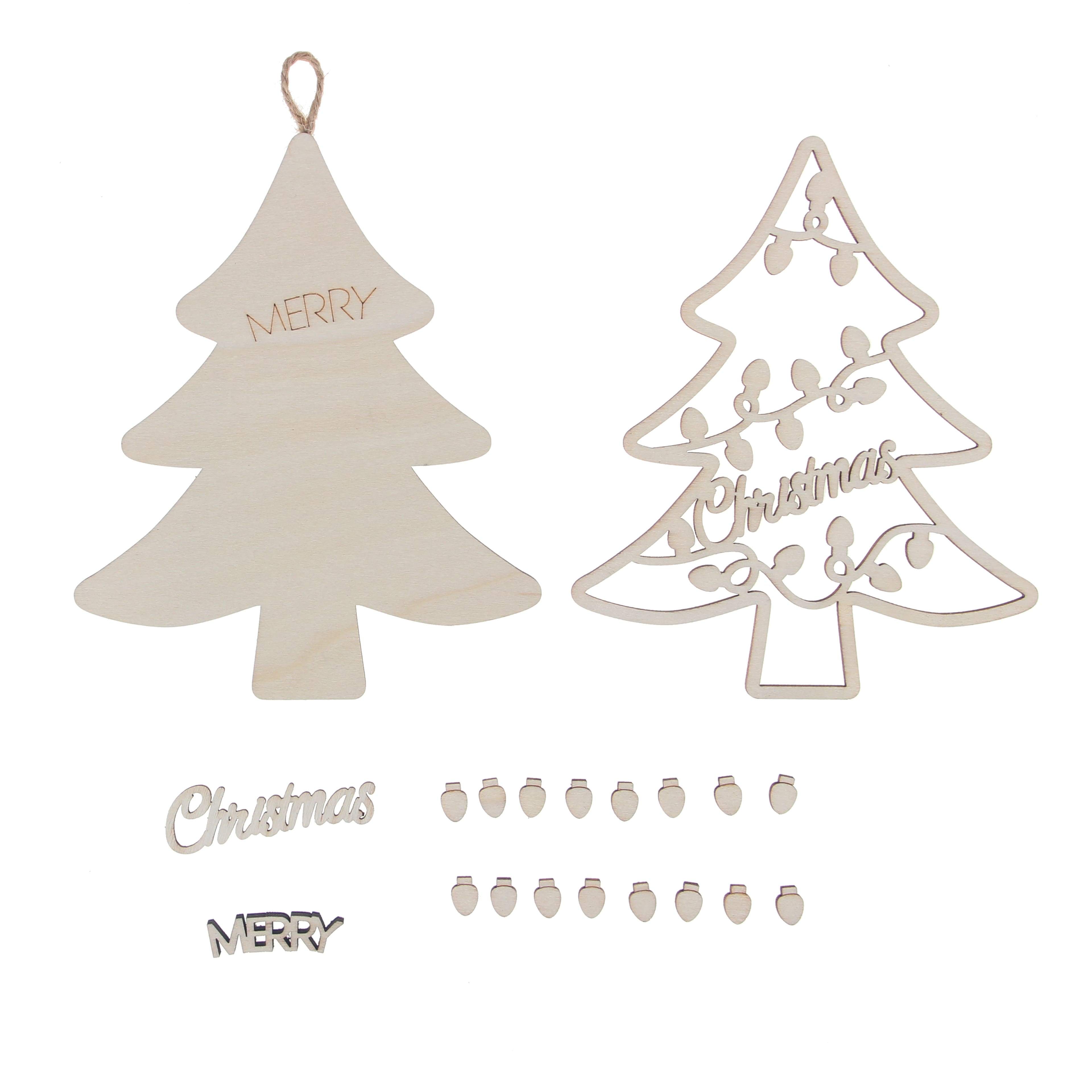6&#x22; Merry Christmas Tree DIY Wood D&#xE9;cor Kit by Make Market&#xAE;