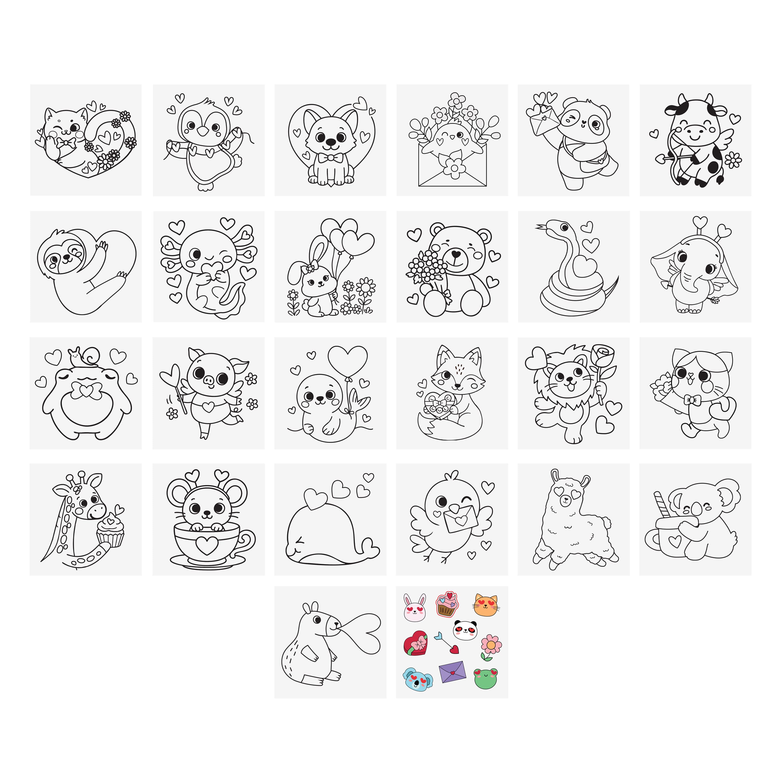 Little Yellow Bicycle® Animal Mini Colouring Book