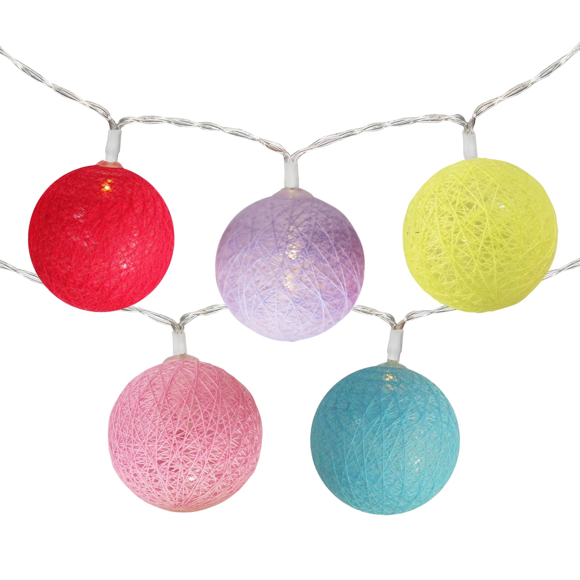 10ct. Multicolor LED Yarn Ball Summer String Lights